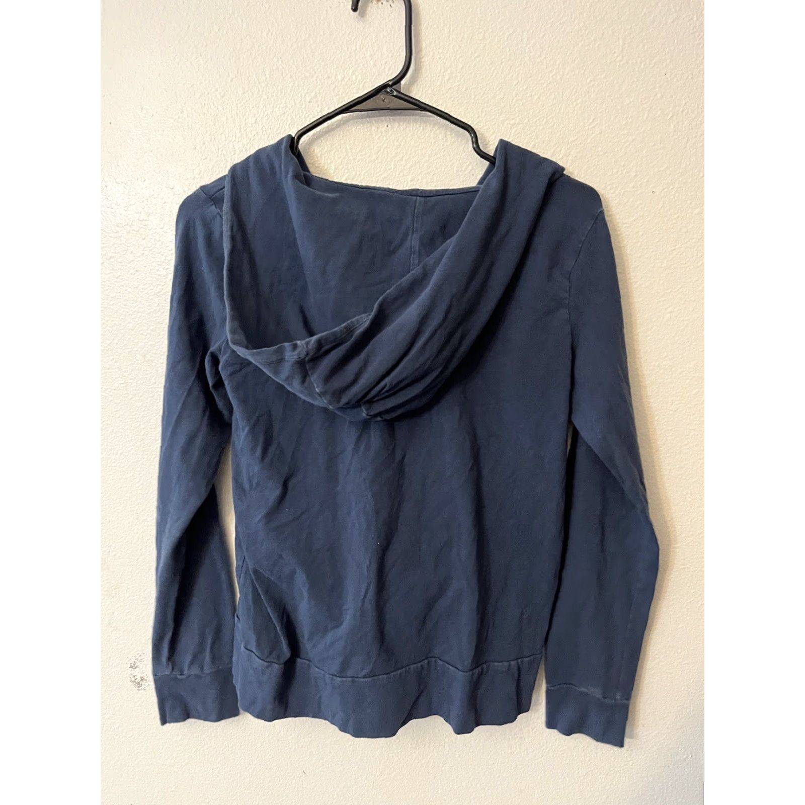 Banana Republic BANANA REPUBLIC V-Neck Hoodie Women’s Medium Navy Blue Pullover Sweater Long Sleeve Cotton Spandex Size M / US 6-8 / IT 42-44 - 3 Thumbnail