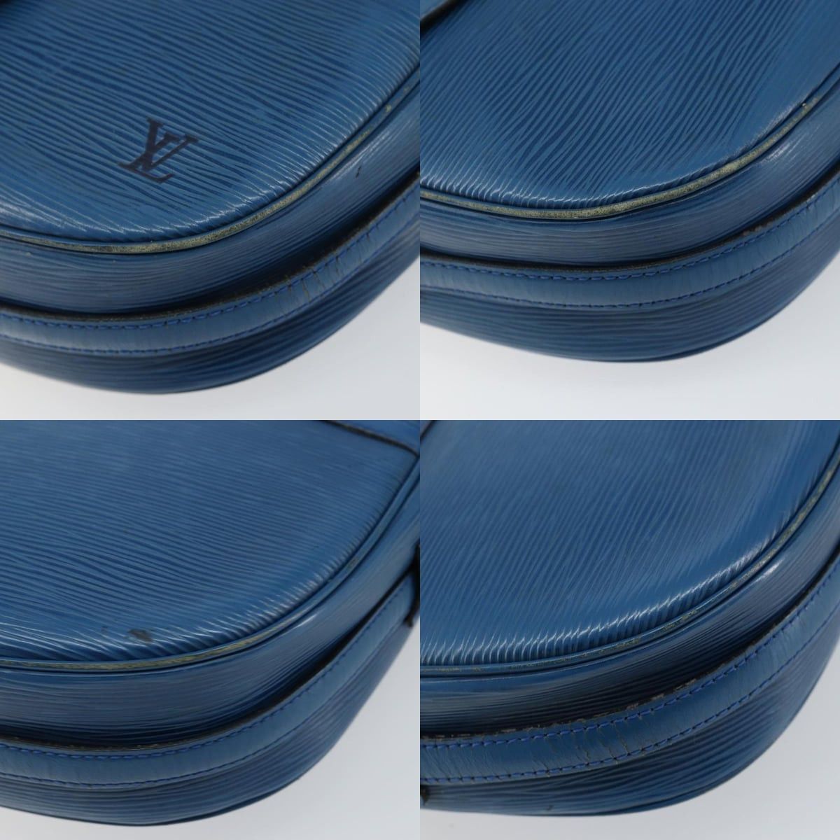 LOUIS VUITTON Epi June Feuille Shoulder Bag Blue M52155