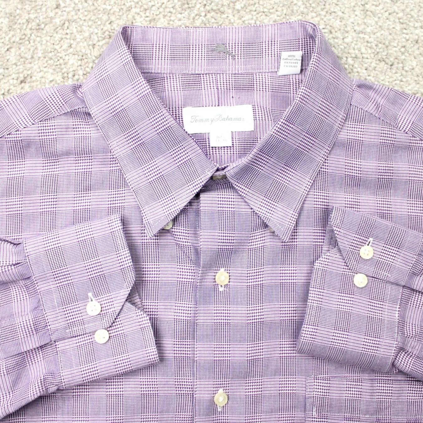 Tommy Bahama Tommy Bahama Shirt Mens 16 1/2, 34/35 Purple 100% Cotton Long Sleeve Button Down Dress Shirt Womens? Mens Size US XL / EU 56 / 4 - 2 Thumbnail