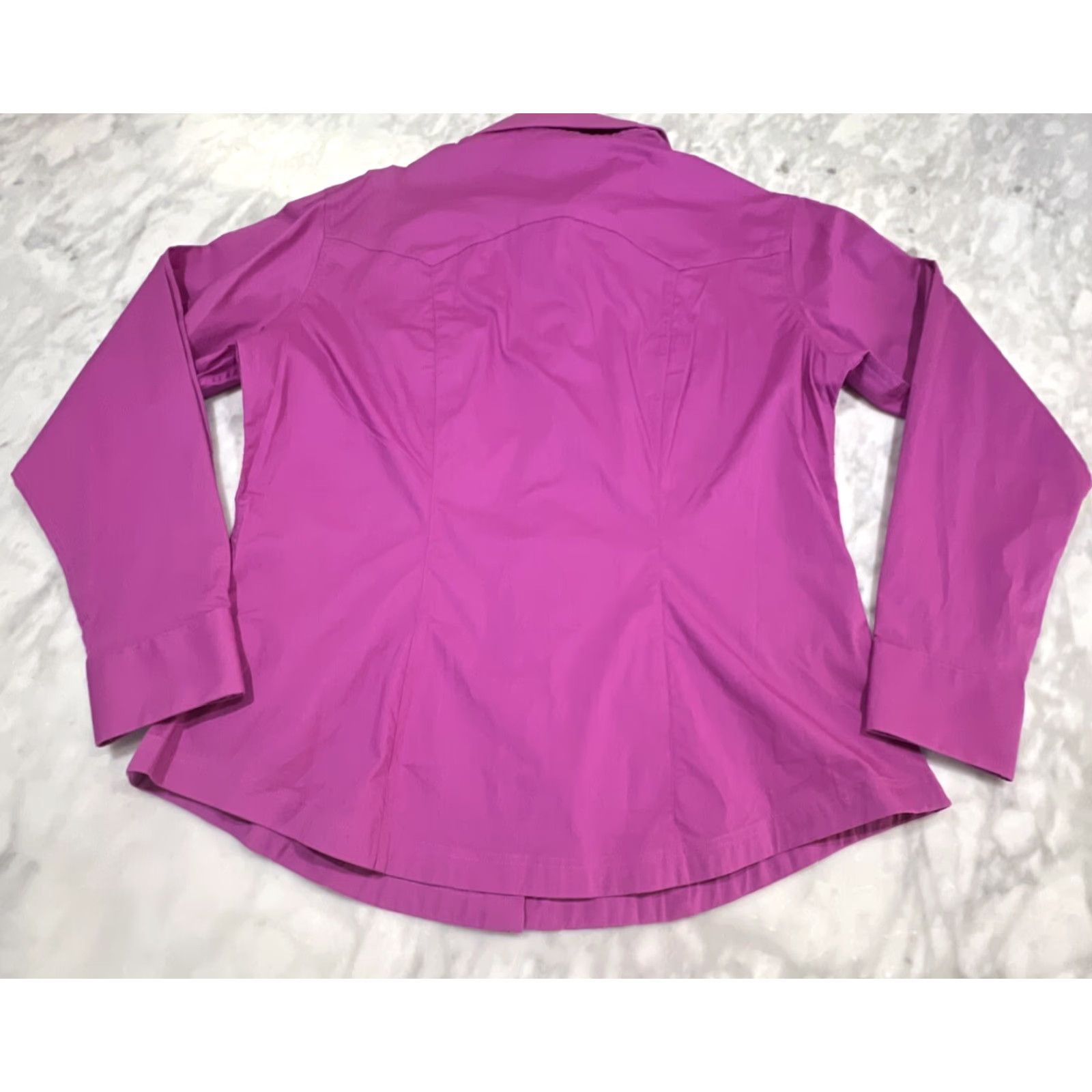 Vintage Panhandle Western Pearl Snap Shirt Women’s XL Fuchsia Long Sleeve Fitted Go West - Cotton Blend Western Shirt Ladies XL Button-Up with Pockets Size XL / US 12-14 / IT 48-50 - 6 Thumbnail