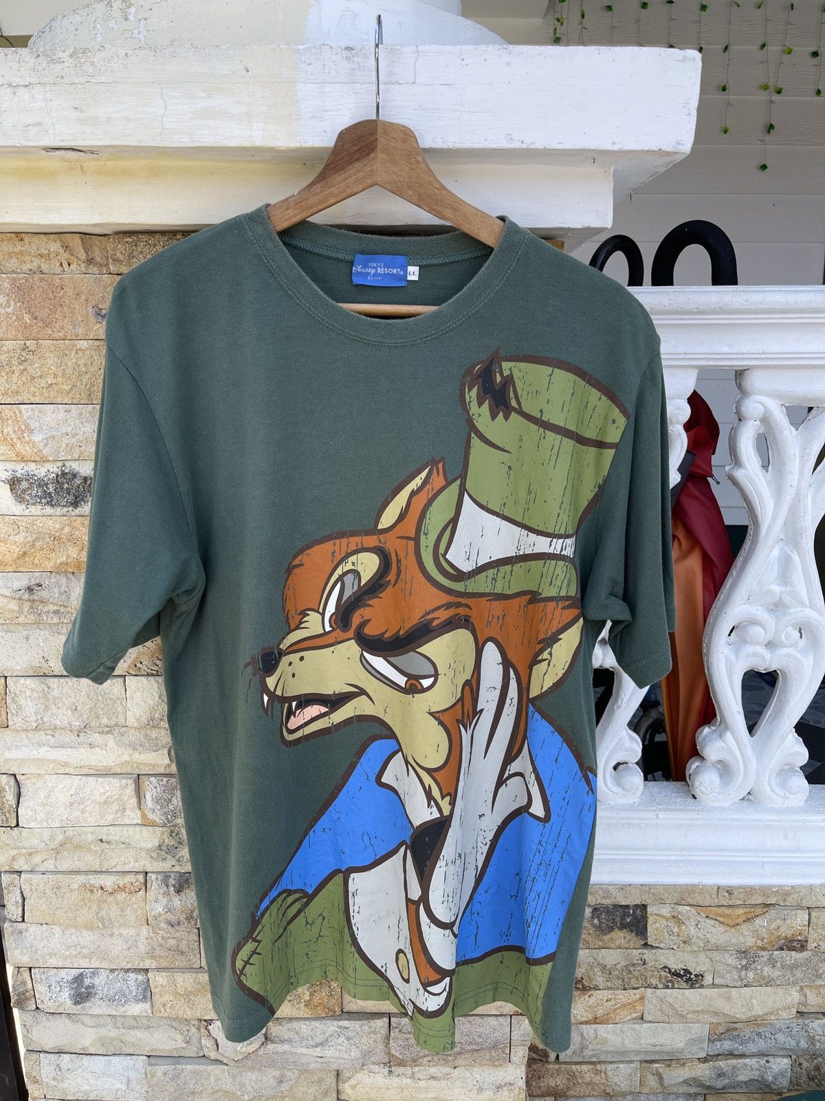 Cartoon Network Rare🔥Tokyo Disney T Shirt Big Bad Wolf Pinocchio Disney Size US L / EU 52-54 / 3 - 1 Thumbnail