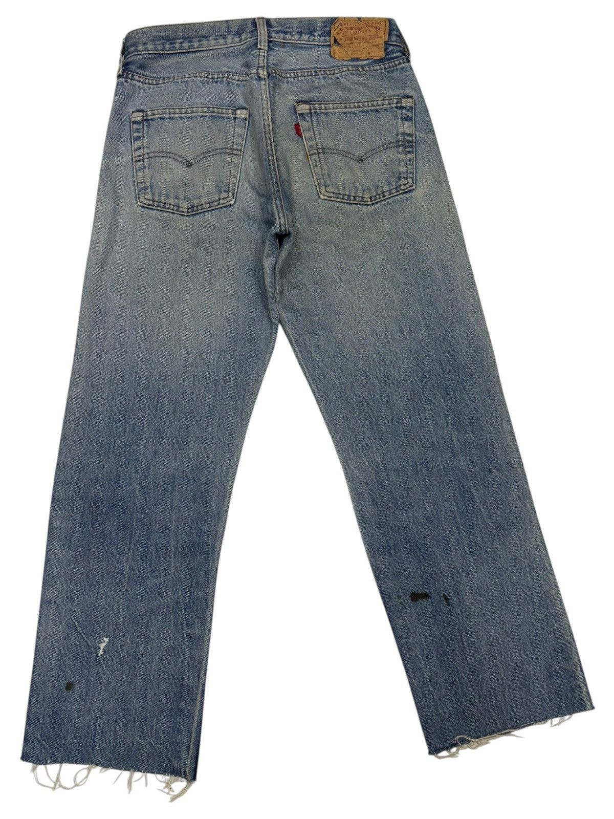 Levi's Vintage Levis 501 Distress Cut Leg Cropped Jeans Size US 30 / EU 46 - 4 Thumbnail