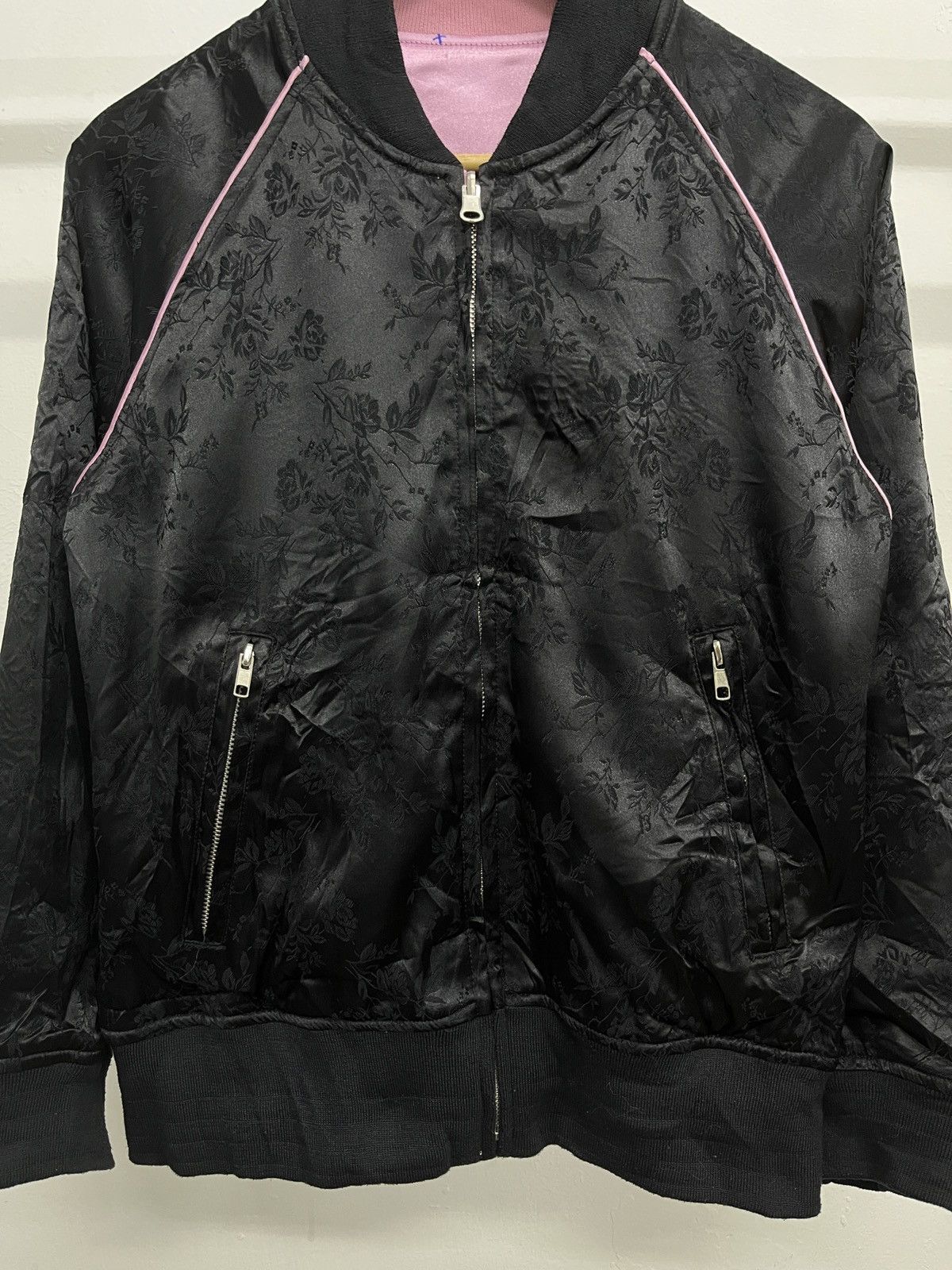 Seditionaries Reversible Algonquins Cross Flame Skull Sukajan Satin Jacket Size US S / EU 44-46 / 1 - 14 Thumbnail