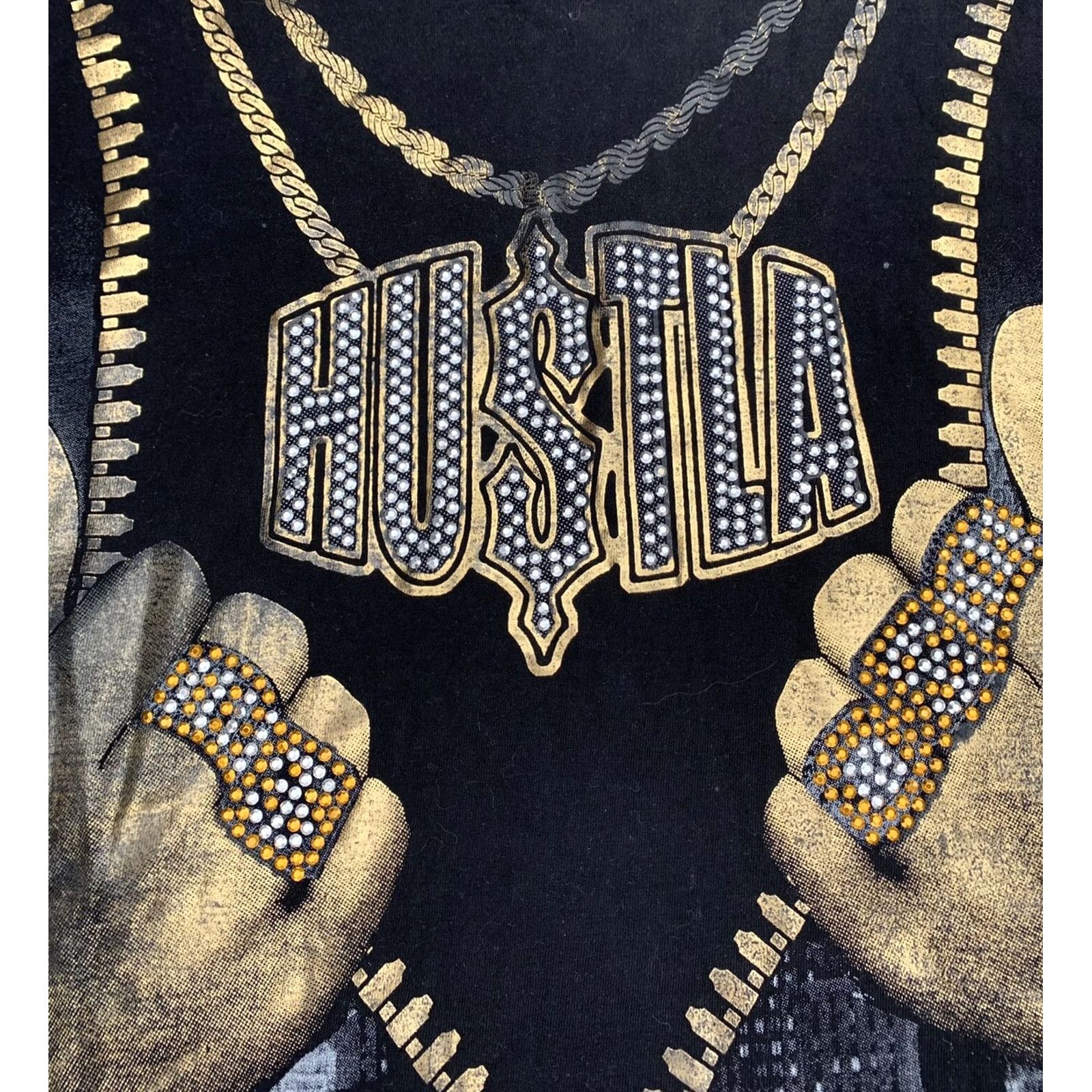 Vintage Hustla Get Every Dollar T-Shirt Hip Hop Pro Power 3XL Black Cotton Men Short Sleeve Crew Neck Vintage Big & Tall Size US XXL / EU 58 / 5 - 5 Thumbnail