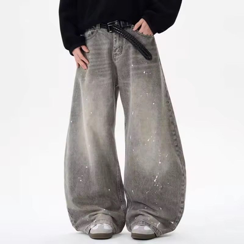 Jean Wide Leg Baggy Jeans with Paint Splatter Detail Size US 34 / EU 50 - 6 Thumbnail