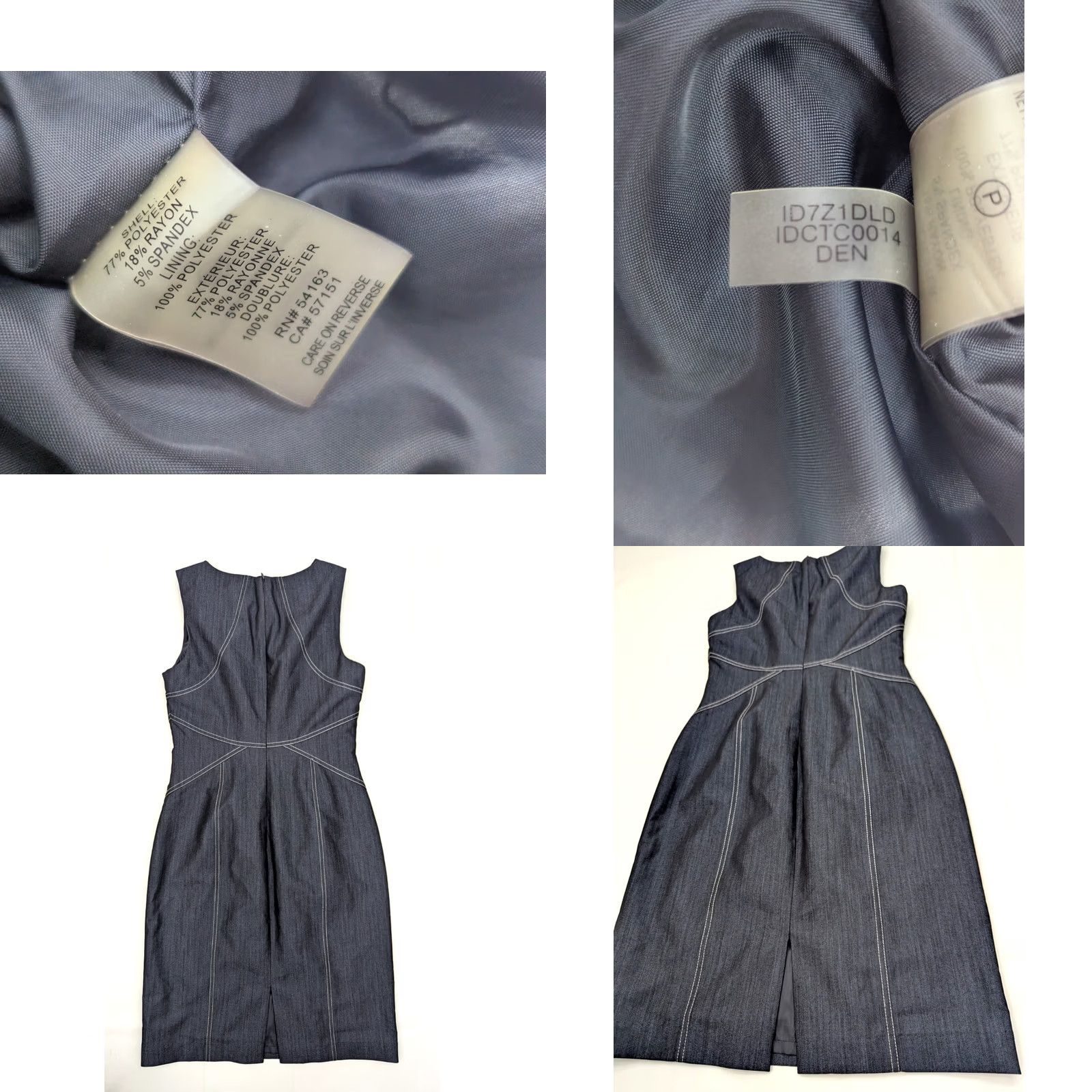 Vintage Ivanka Trump Deep Indigo w White Stitch Midi Tank Dress Women 2 EUC Zip Floral Knit Sleeveless Round Neck 30 Chest 35 Long Pattern Flower Size XS / US 0-2 / IT 36-38 - 9 Thumbnail