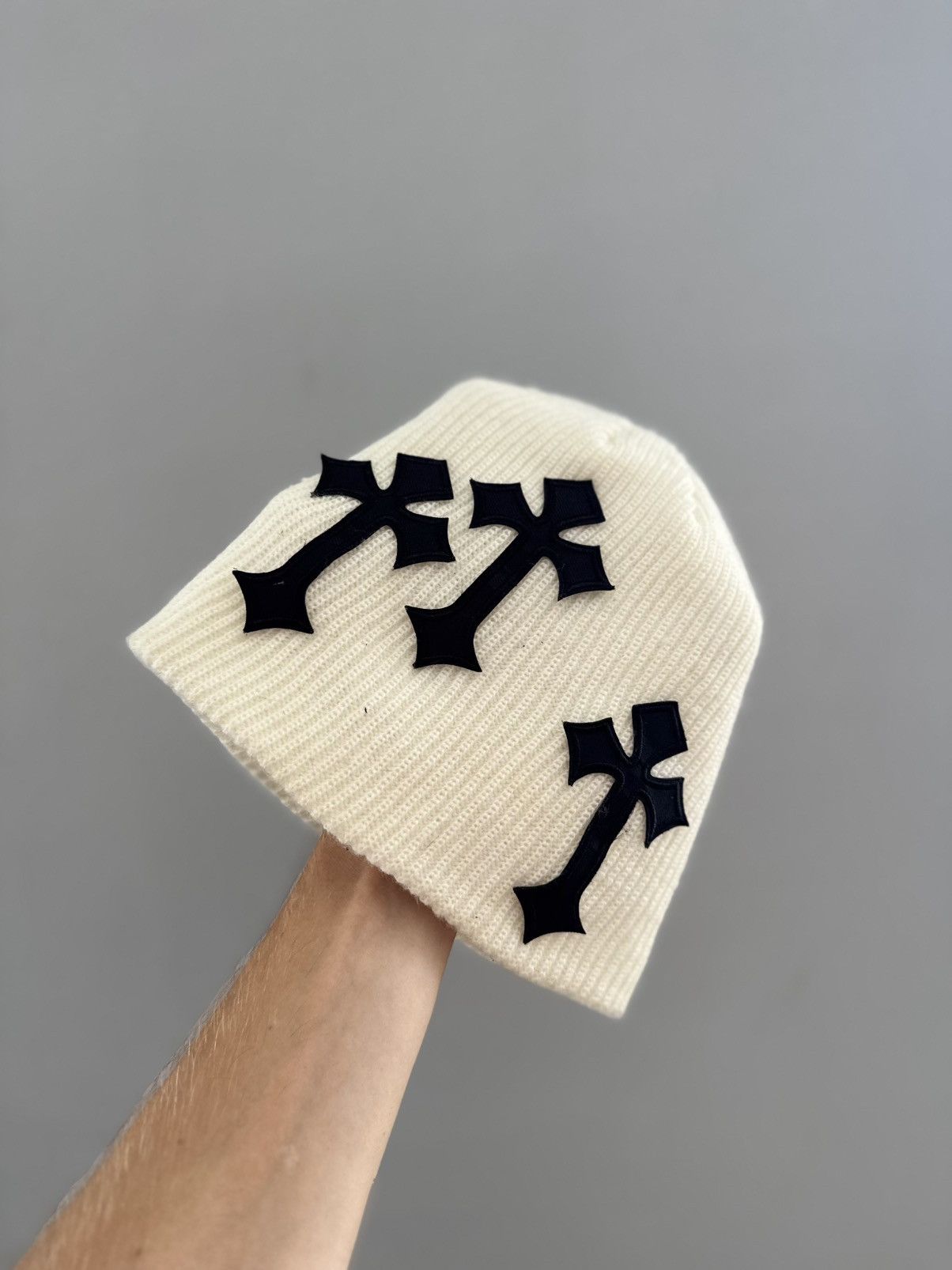 Japanese Brand Japanese style Beanie hat cross pattern y2k Size ONE SIZE - 2 Thumbnail