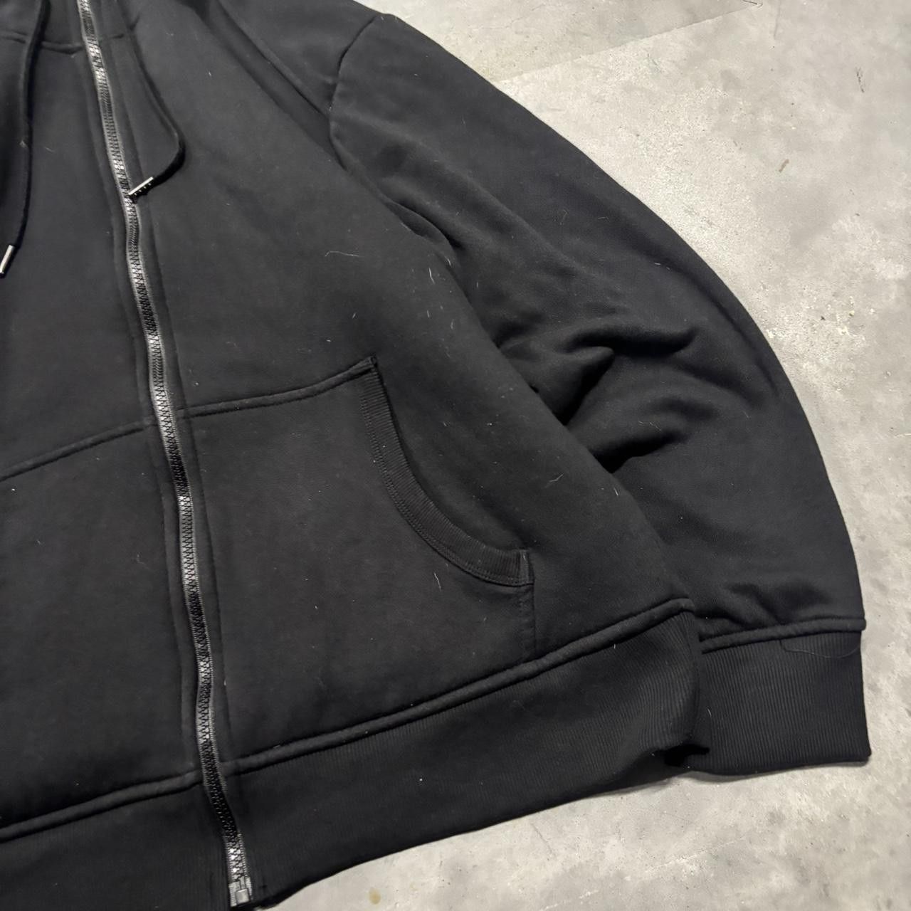 Japanese Brand × Vintage Crazy Vintage Y2K/2000s Black Blank Soft Sherpa Fur Lined Essential Zip Up Hoodie! Size US L / EU 52-54 / 3 - 4 Thumbnail