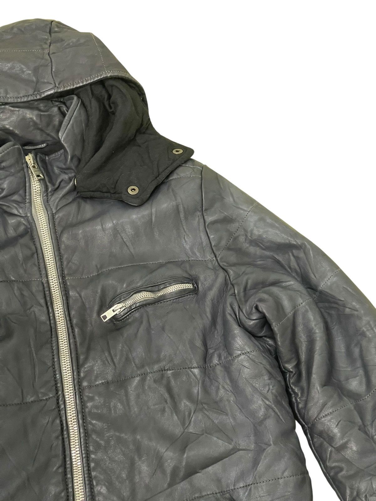 Giorgio Brato Giorgio Brato Leather Jacket Hoodie Slim 7🟩0 Size US M / EU 48-50 / 2 - 10 Thumbnail