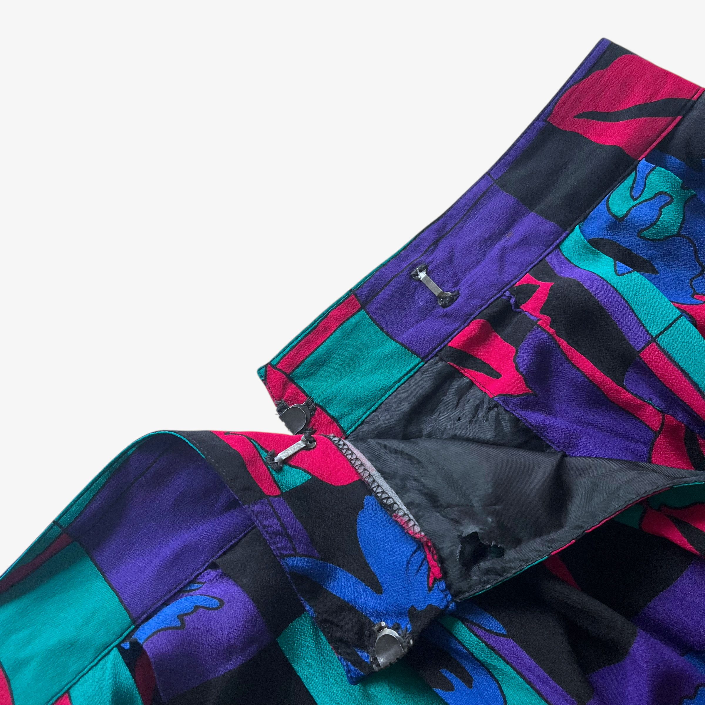 Dior Vintage 80s Women's Christian Dior Abstract Floral Skirt Size 28" / US 6 / IT 42 - 4 Thumbnail