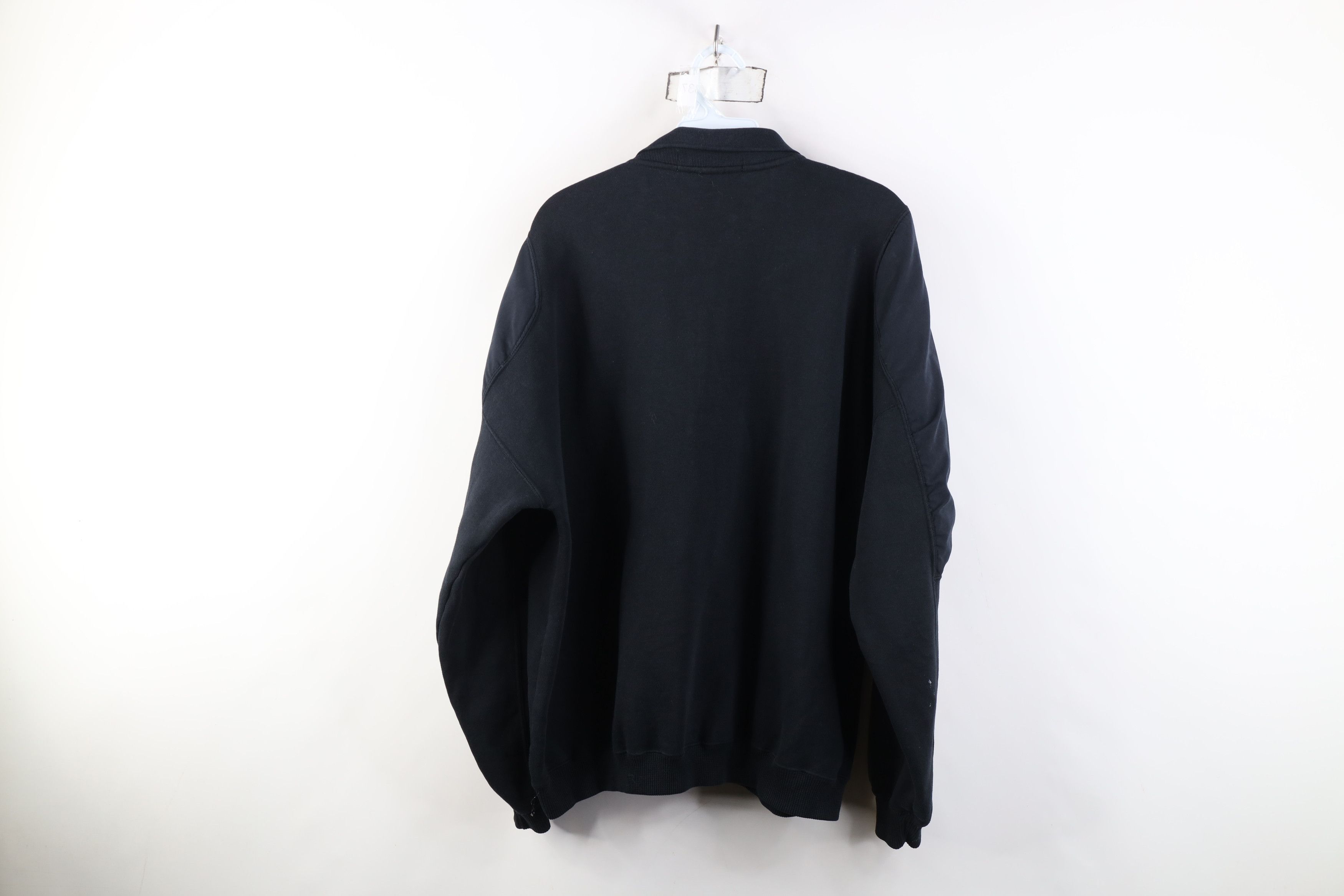 Vintage Vintage 90s Streetwear Henley Pullover Sweatshirt Black Size US XL / EU 56 / 4 - 12 Thumbnail