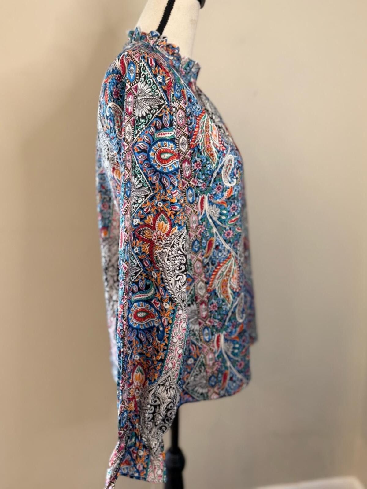 Other Floral paisley top colorful ruffled long sleeve SZ SM Size S / US 4 / IT 40 - 2 Thumbnail