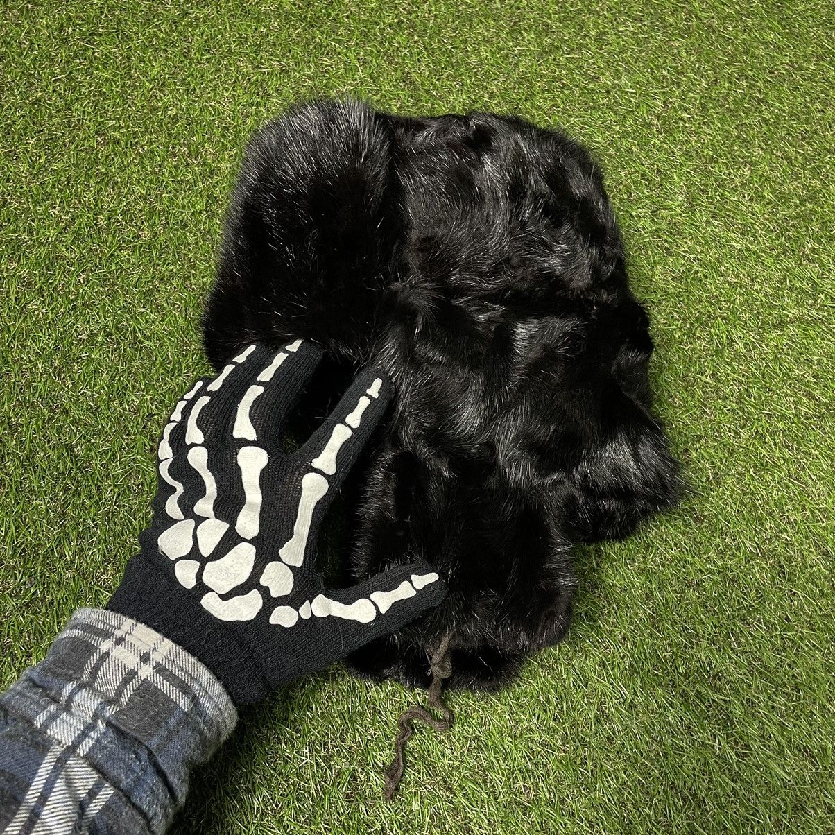 Vintage Vintage Y2K Fuzzy Beanie Black Streetwear Alt Grunge Boxy OS Size ONE SIZE - 4 Thumbnail