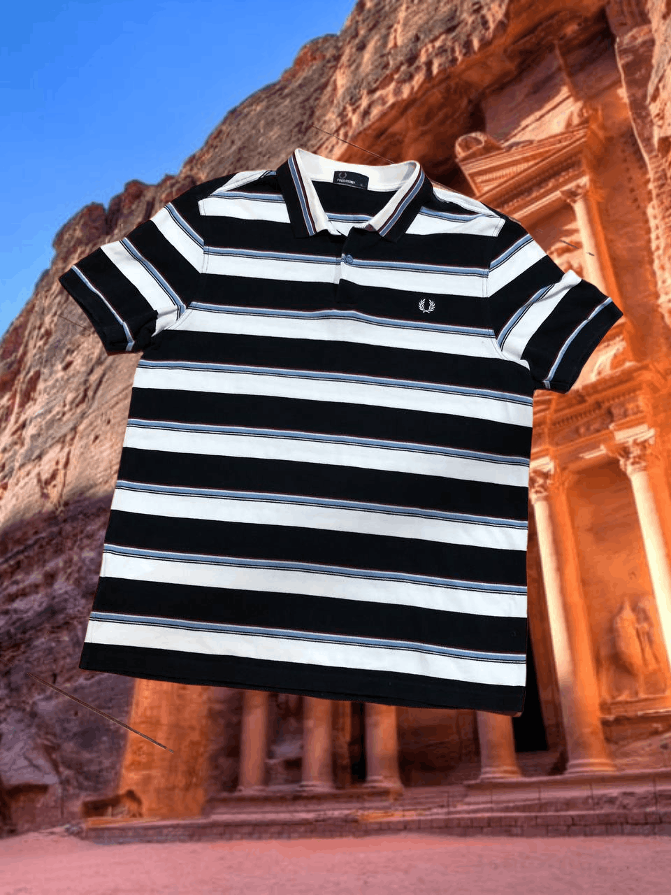 Fred Perry Streetwear striped Polo Fred Perry logo T-Shirt Y2K Vintage Size US XL / EU 56 / 4 - 1 Thumbnail