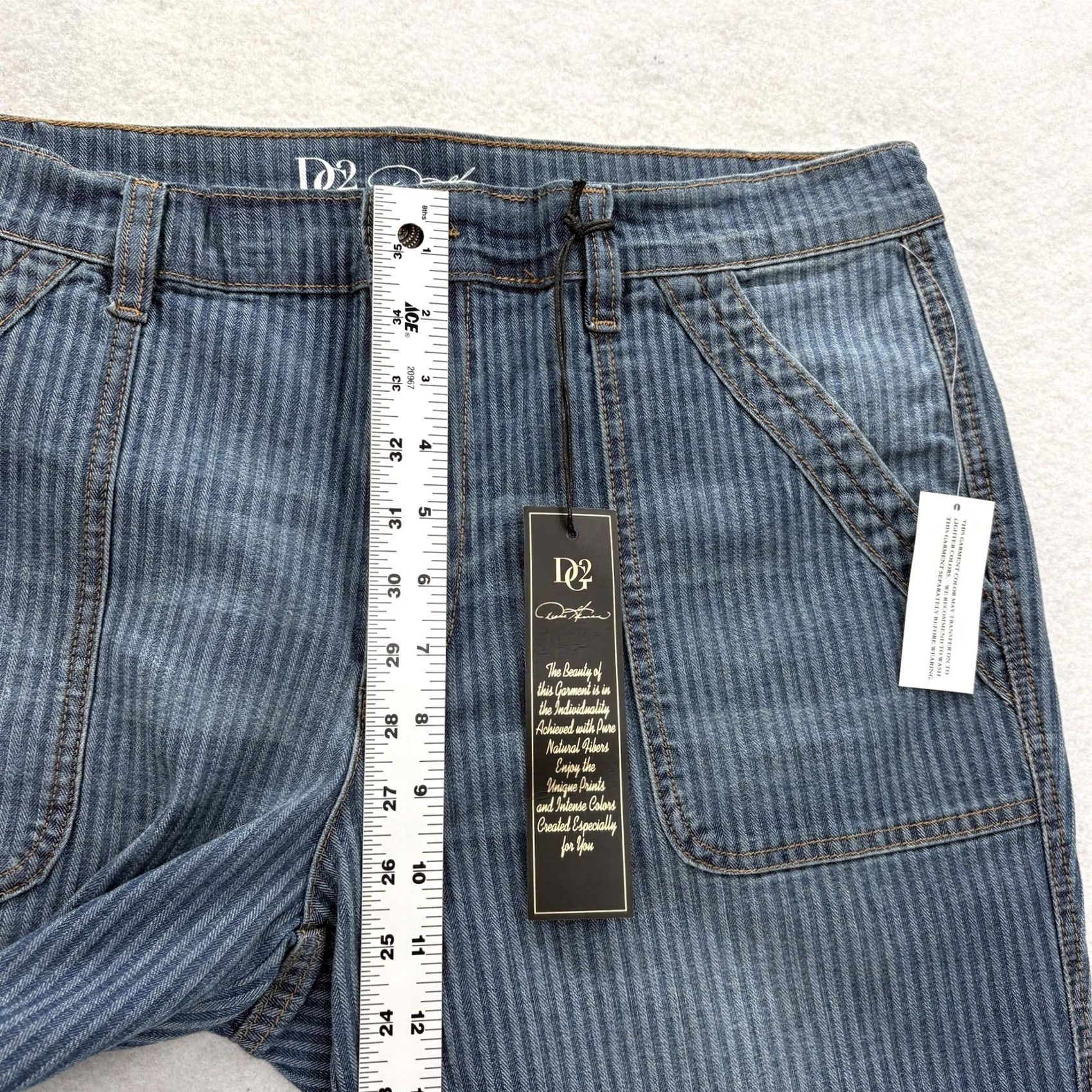Vintage Diane Gilman DG2 Tapered Jeans Womens 16 Blue Striped Denim High Rise Jogger NWT Size 38" / US 16 / IT 52 - 6 Thumbnail