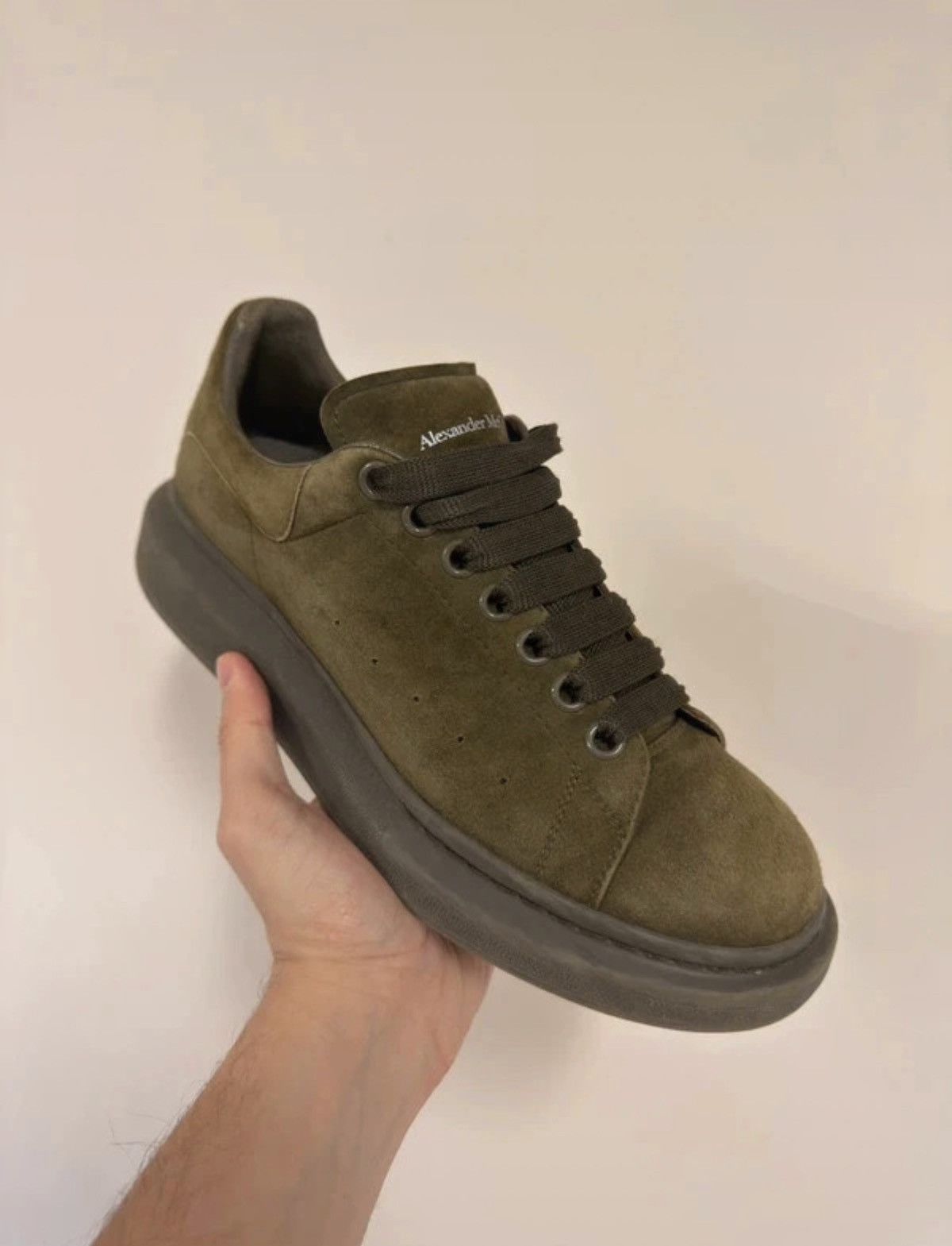 Alexander McQueen Alexander McQueen Tonal Suede Wedge Sole khaki Size US 8.5 / EU 41-42 - 1 Thumbnail