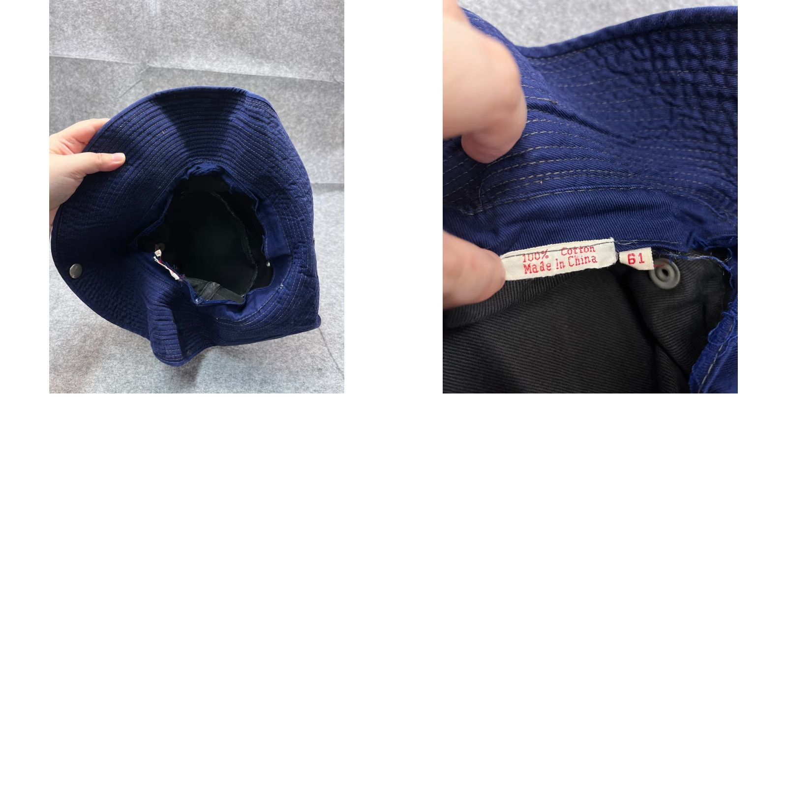 Vintage Adult Sun Bucket Hat Blue 100% Cotton One Size Hike Camp Beach Outdoors Size ONE SIZE - 9 Thumbnail