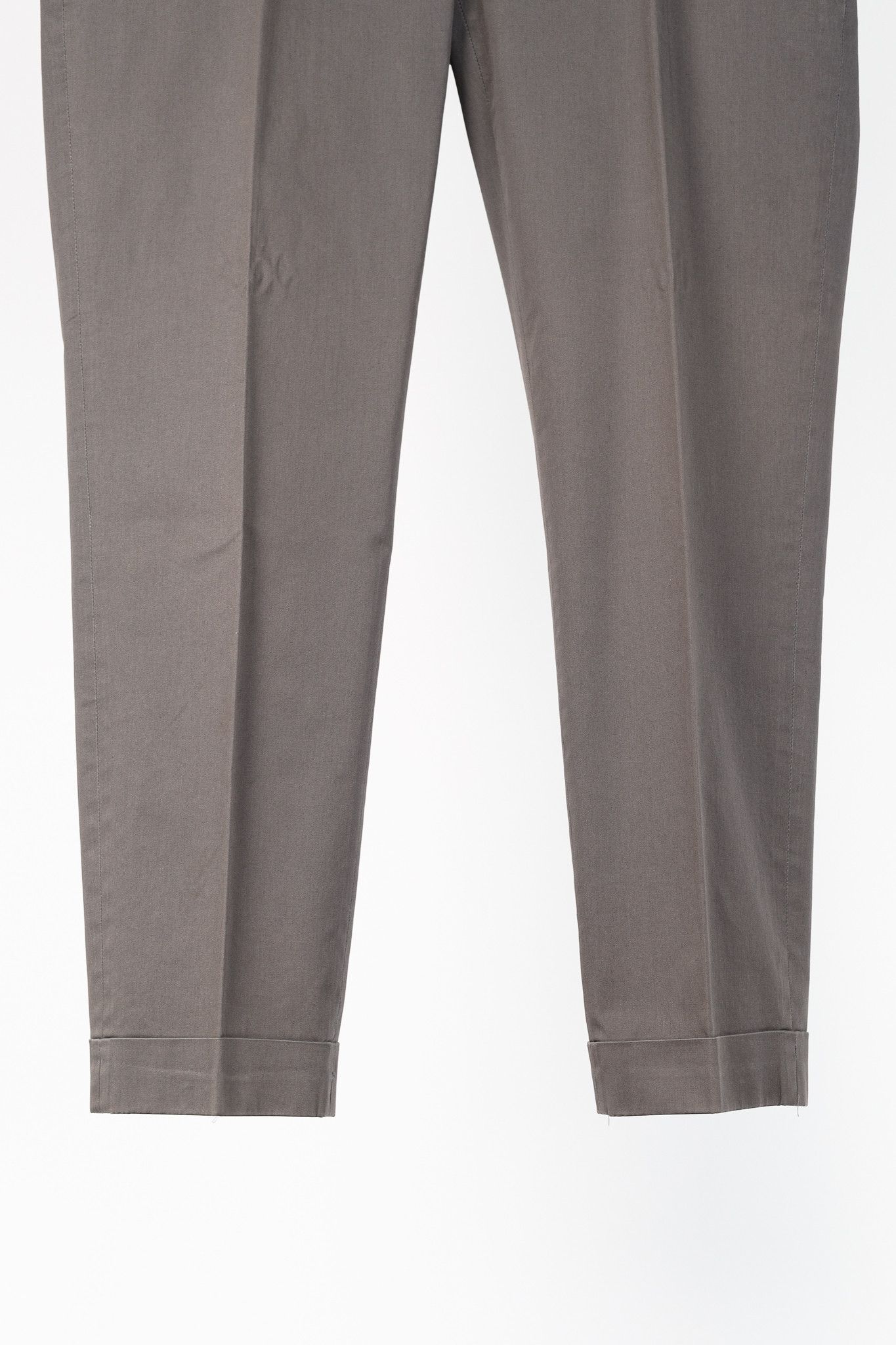Brunello Cucinelli Brunello Cucinelli Grey Cotton Topstitched Cuffed Trousers Size 28" / US 6 / IT 42 - 4 Thumbnail