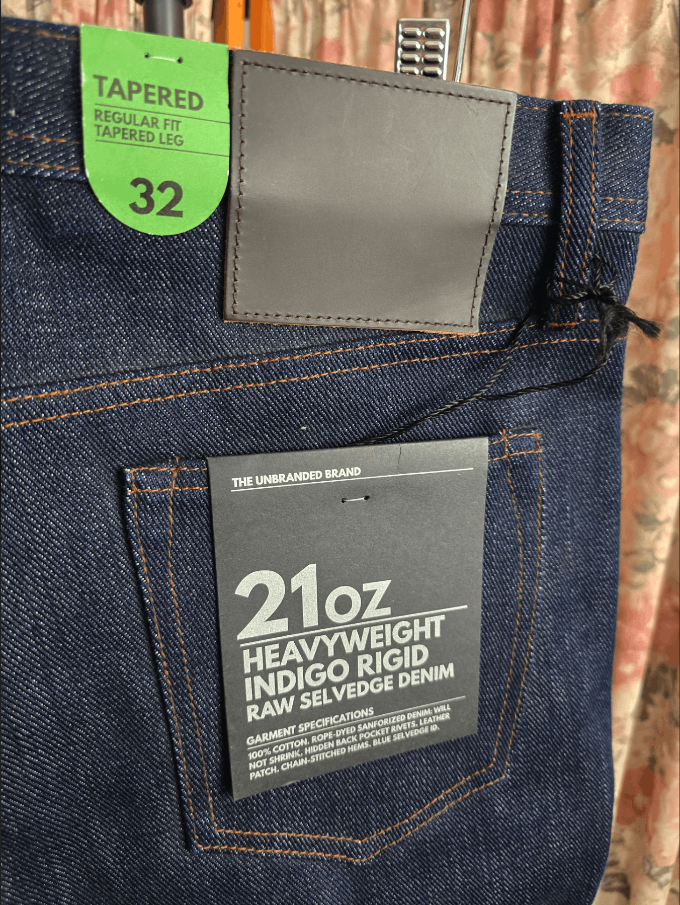 The Unbranded Brand UB221 Tapered Fit 21oz Indigo Selvedge Size US 32 / EU 48 - 7 Thumbnail