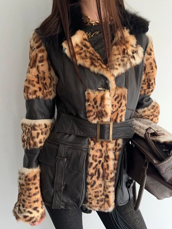 Vintage Real leather and fur jacket Size M / US 6-8 / IT 42-44 - 5 Thumbnail