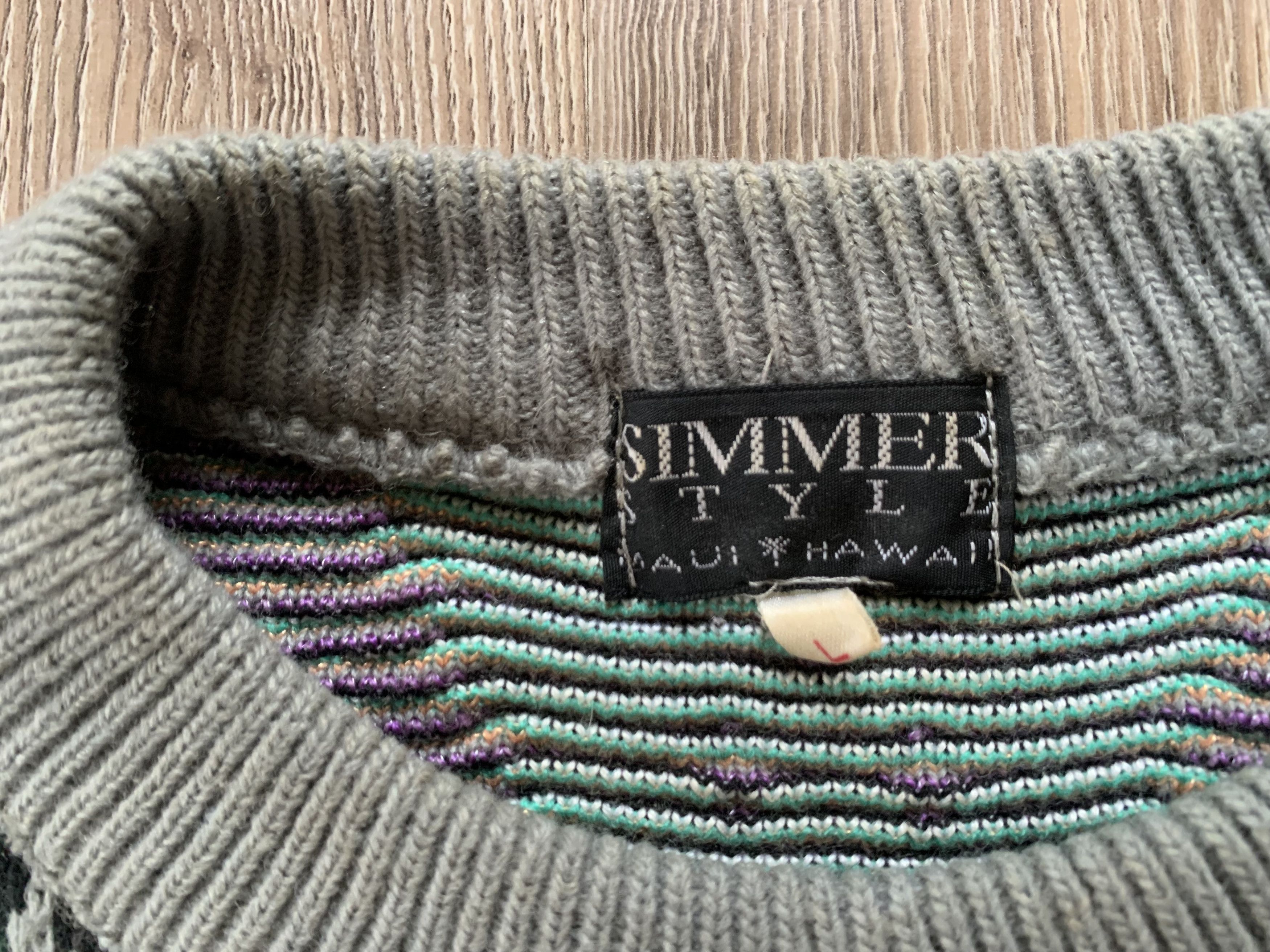 Vintage Vintage Simmer Style Knit Wool Printed Sweater Size US L / EU 52-54 / 3 - 7 Thumbnail