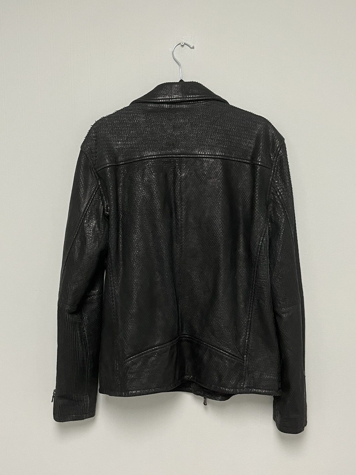 John Varvatos Scaled Leather Biker Jacket Size large Size US L / EU 52-54 / 3 - 8 Thumbnail