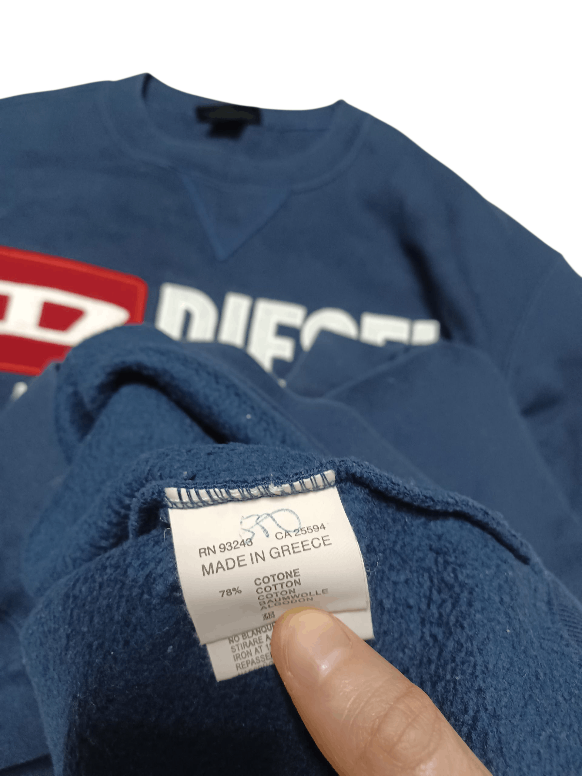 Diesel DIESEL VINTAGE BIG LOGO EMBROIDERED SWEATSHIRT Size US XL / EU 56 / 4 - 7 Thumbnail