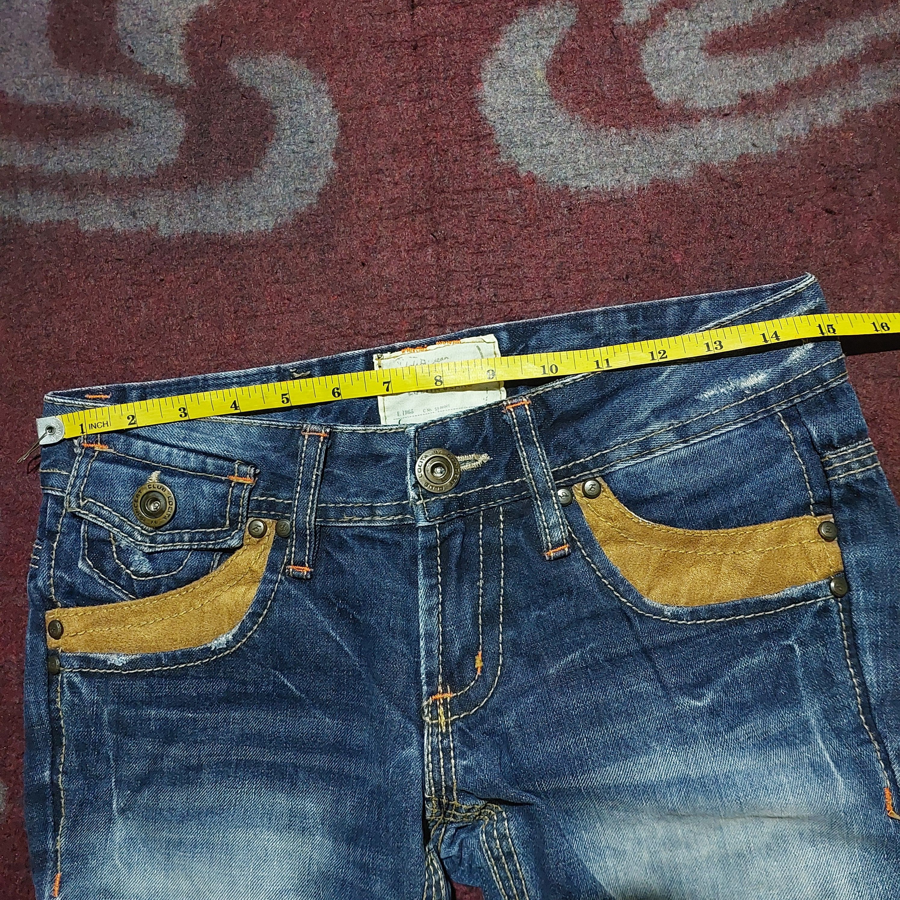 Tornado Mart Lolita japan Clawmark Leather Pocket Back Flare Jeans blue Size US 30 / EU 46 - 12 Thumbnail