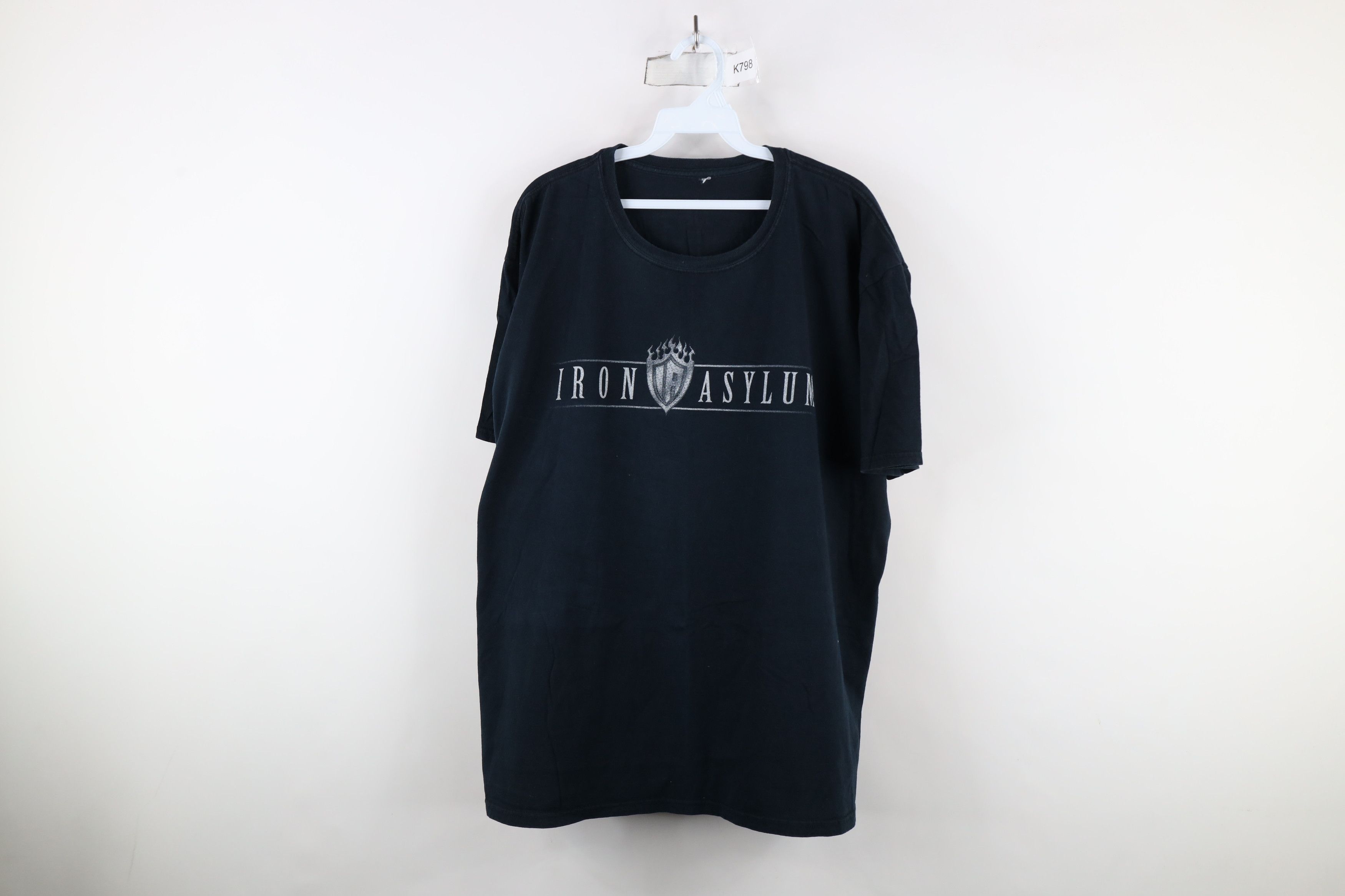 Vintage Vintage Streetwear Iron Asylum Gym Weightlifting T-Shirt Size US XXL / EU 58 / 5 - 1 Thumbnail