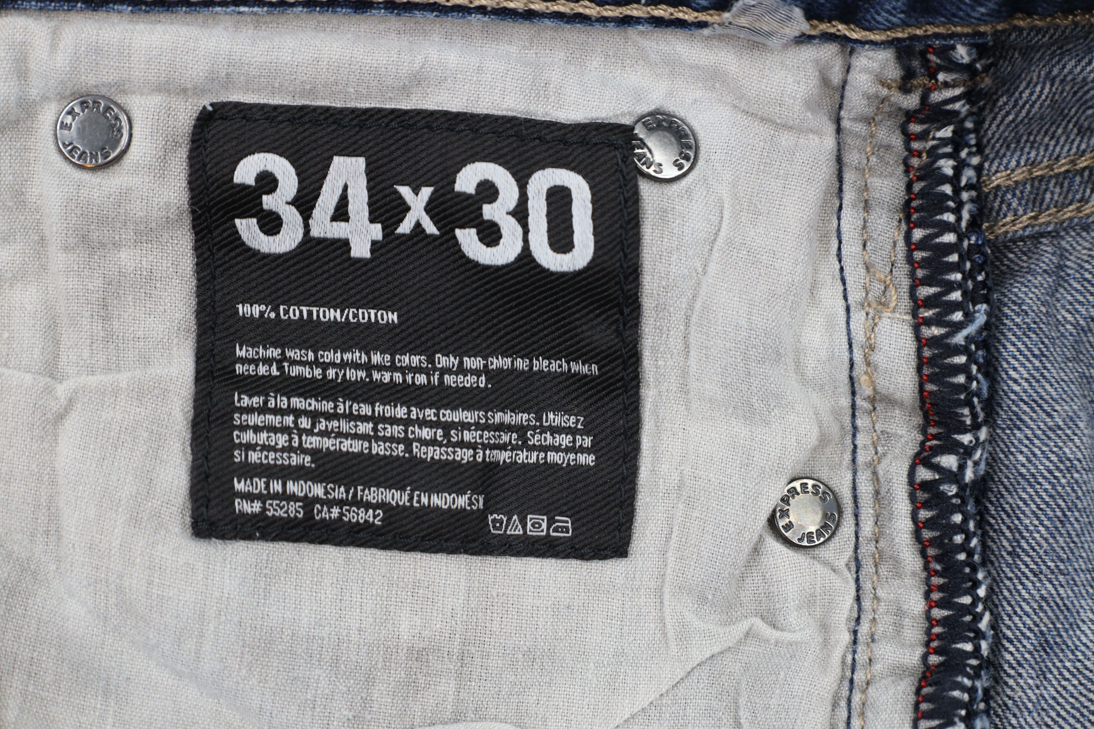 Express × Vintage Express Blake Loose Fit Straight Leg Denim Jeans Blue Size US 34 / EU 50 - 9 Thumbnail