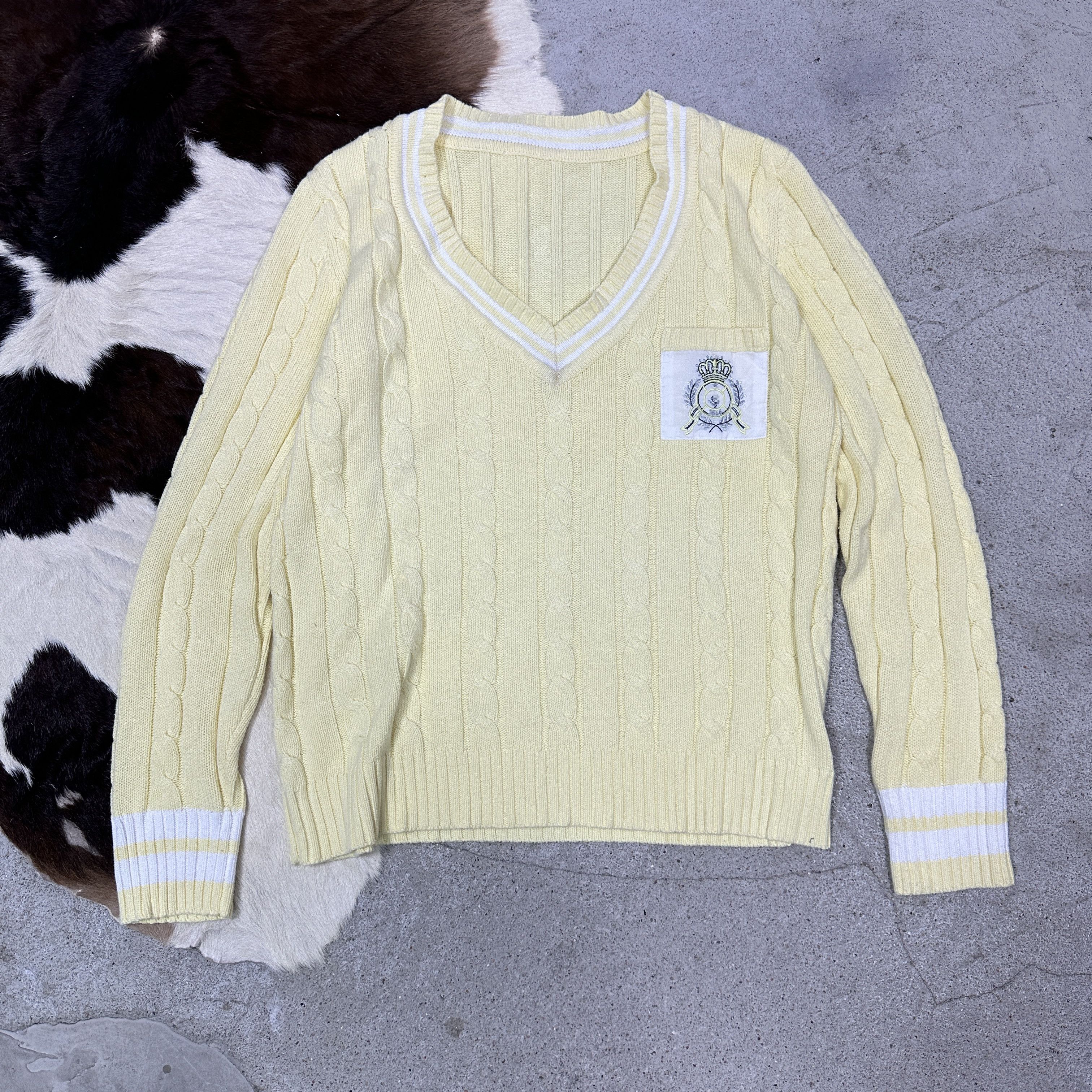 Vintage Vintage Butter Yellow Pleated Preppy Sweatshirt 00s Size L / US 10 / IT 46 - 5 Thumbnail