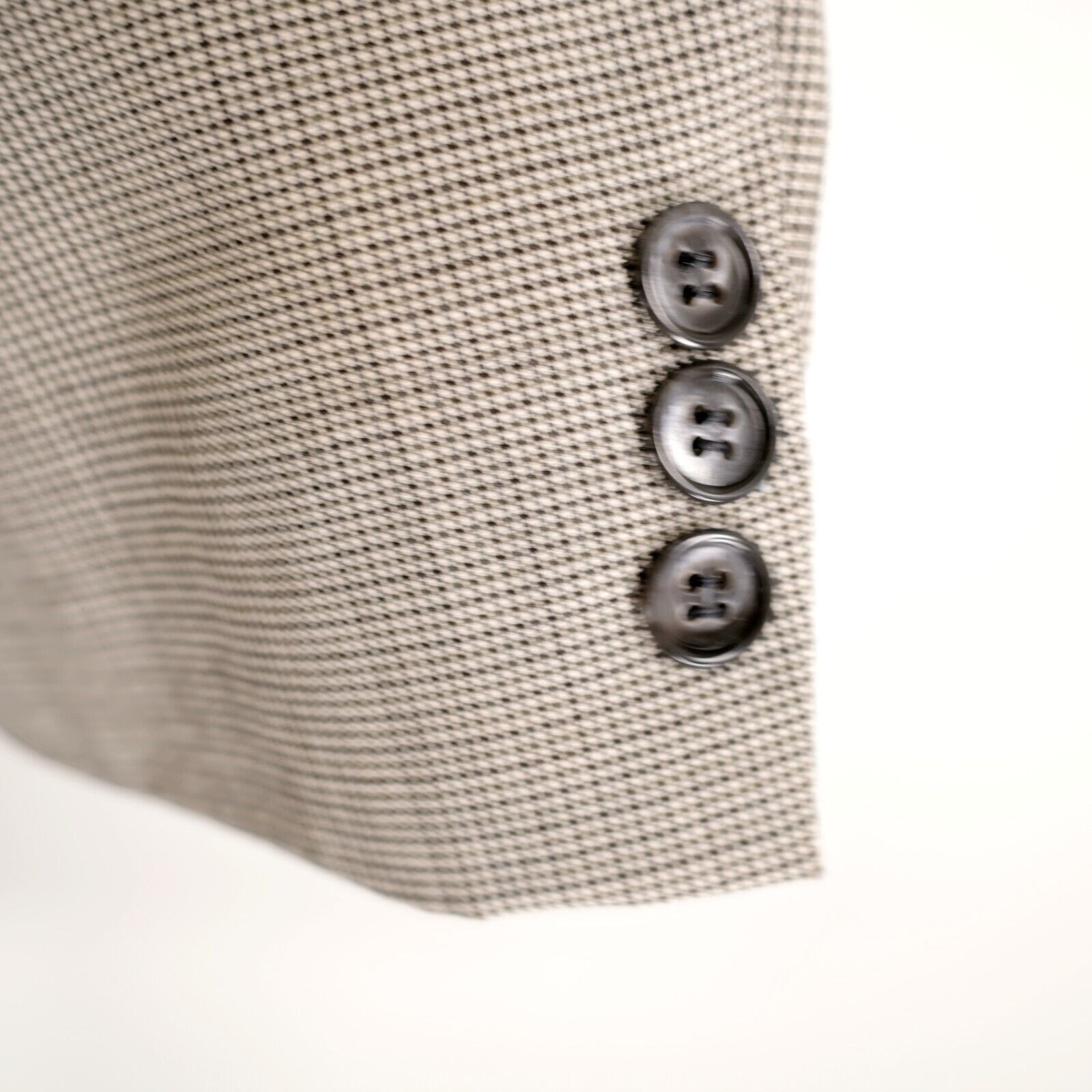 Oscar De La Renta Oscar De La Renta Travelers Worsted Wool 42R Cream Gray Star Size 42R - 3 Thumbnail