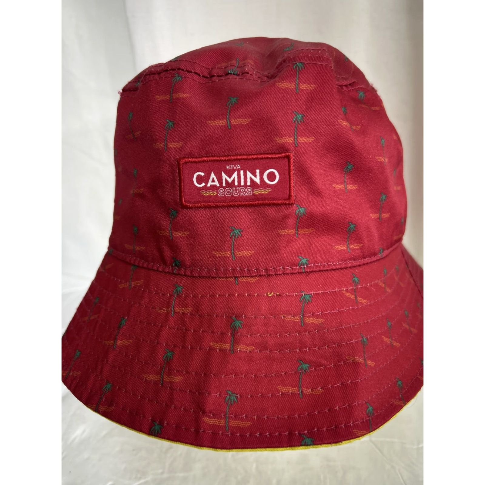 Vintage Kiva Camino Bucket Hat Unisex Adults One Size Red Palm Trees Logo Sun Protection Summer Casual Cap Hat Size ONE SIZE - 3 Thumbnail