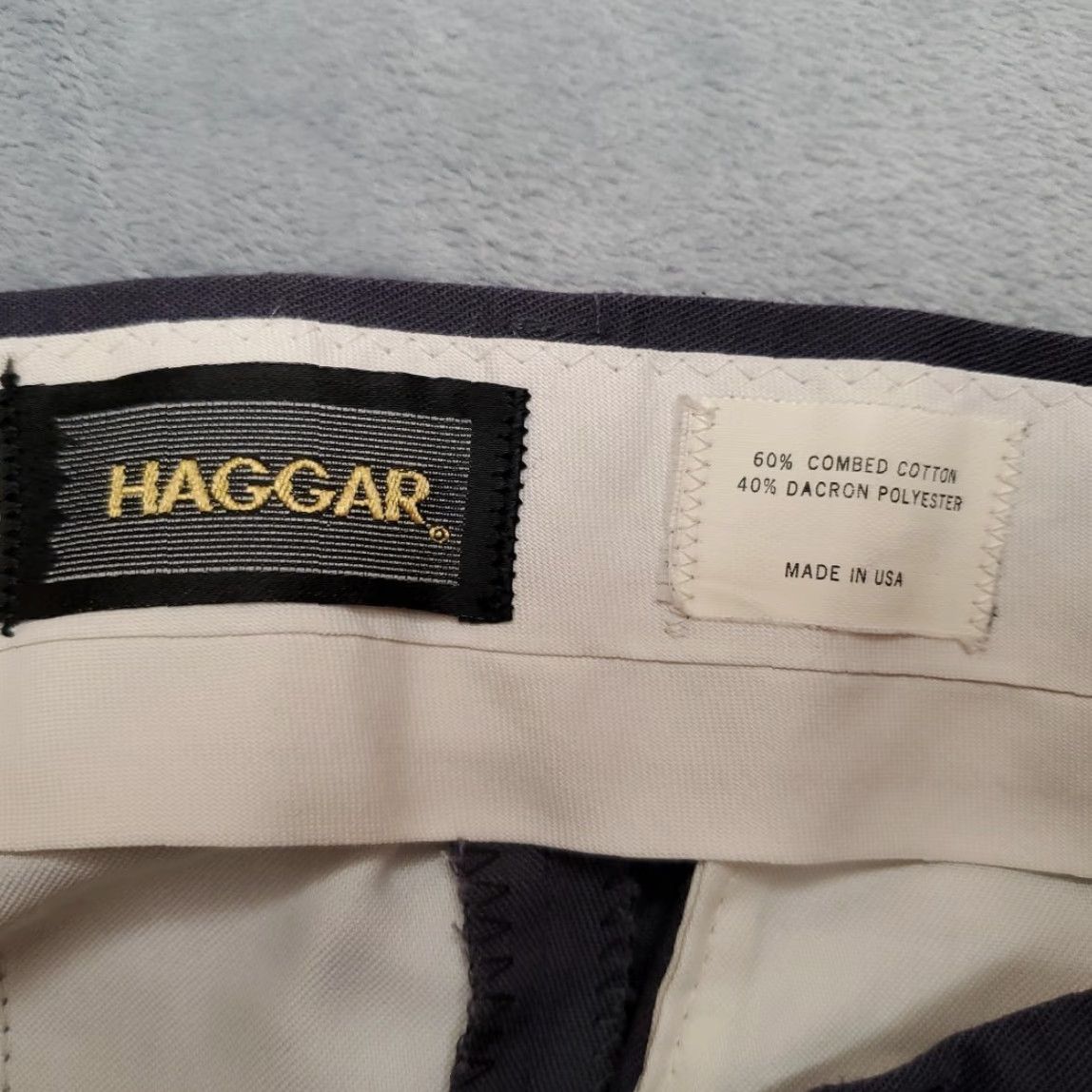 Haggar VINTAGE Haggar Pants Mens 32x32 Gray Flat Front Twill Cotton Dacron Made in USA Size US 32 / EU 48 - 3 Thumbnail