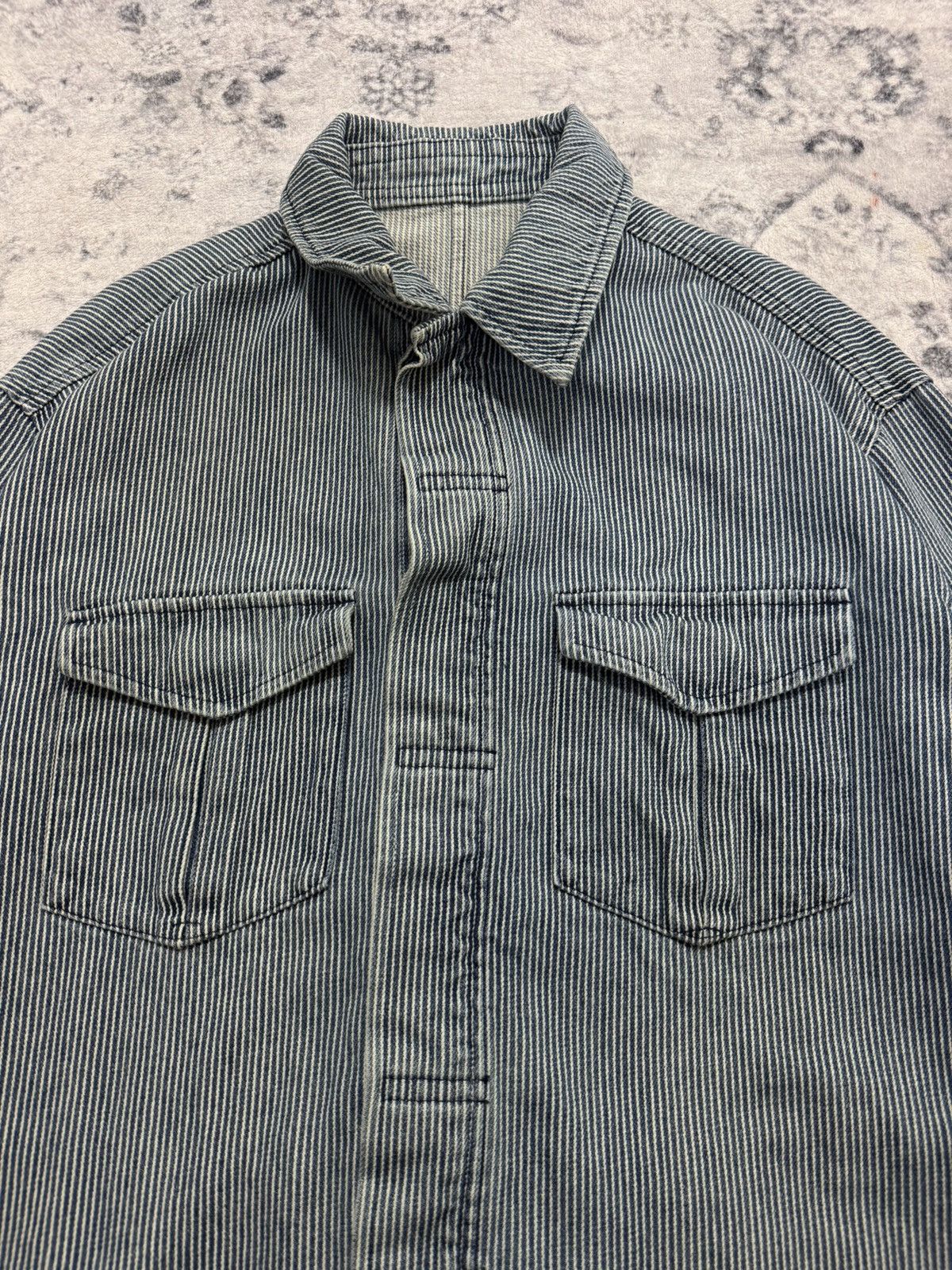 Japanese Brand VINTAGE BC FACTORY HICKORY SLASH POCKET JACKET Size US L / EU 52-54 / 3 - 2 Thumbnail