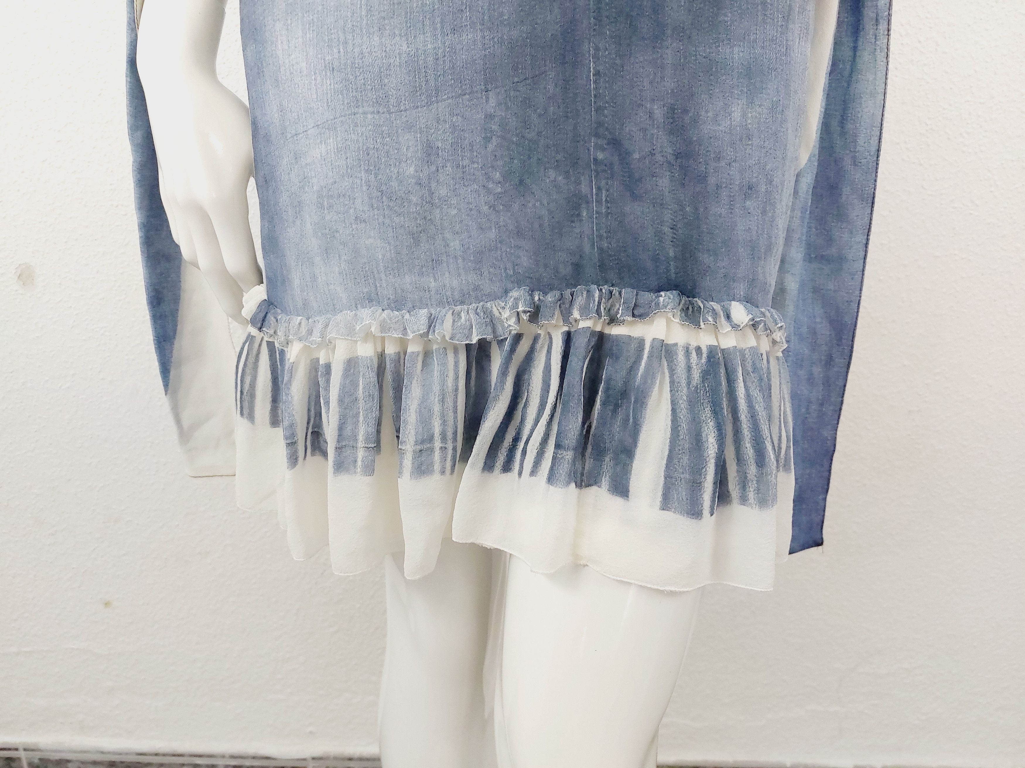 Dolce & Gabbana Dolce & Gabbana D&G Denim Optical Illusion Silk Dress Size M / US 6-8 / IT 42-44 - 5 Thumbnail
