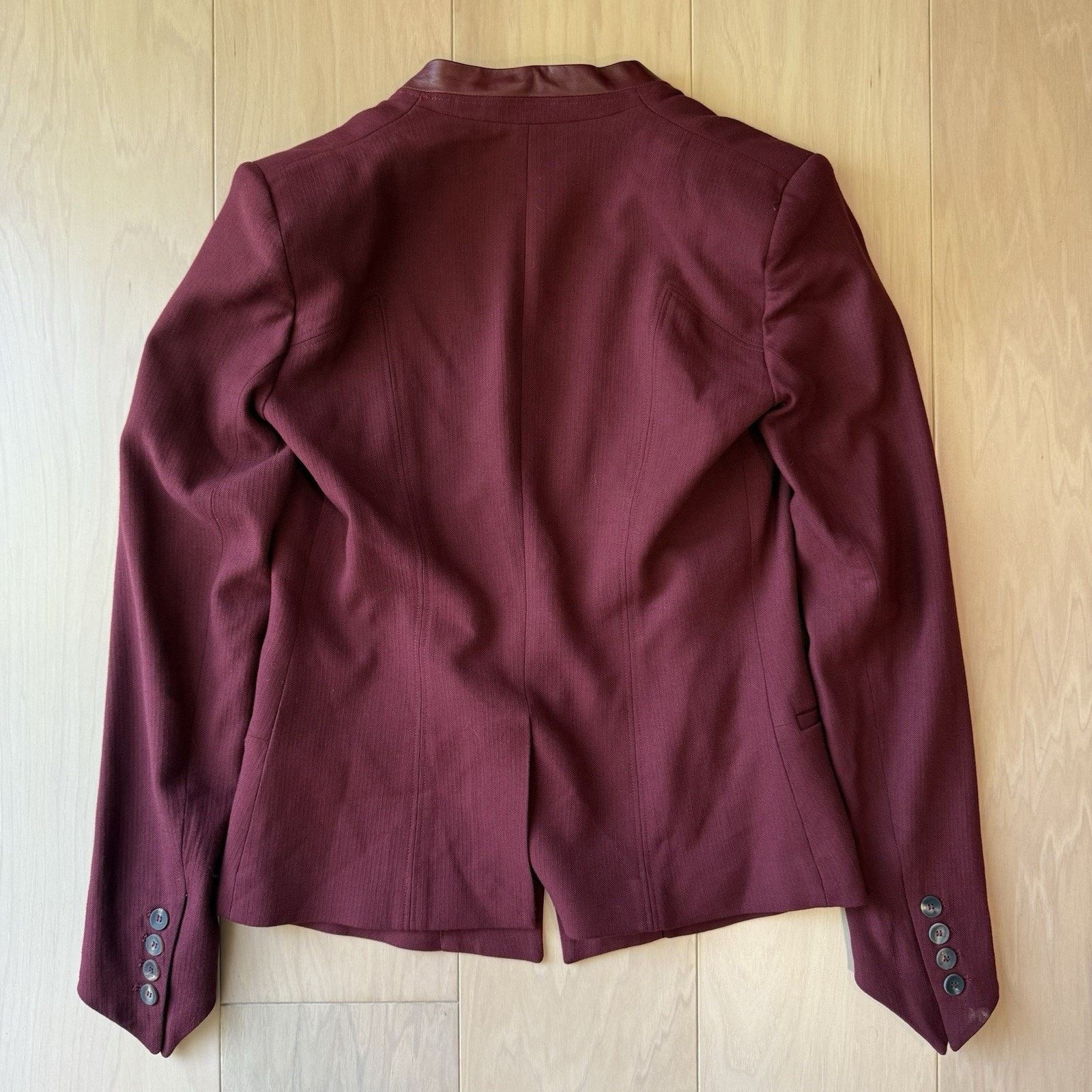 Helmut Lang Helmut Lang Blazer Women's 4 Maroon Designer V Neck Single Size S / US 4 / IT 40 - 8 Thumbnail