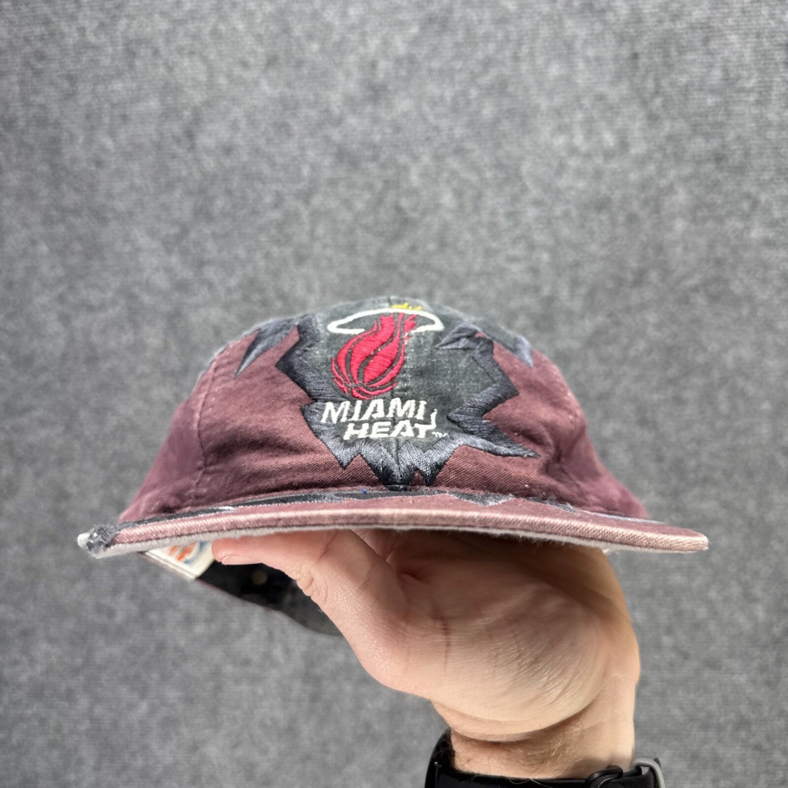 Vintage Miami Heat Hat Cap Snapback Jagged Edge Drew Pearson
