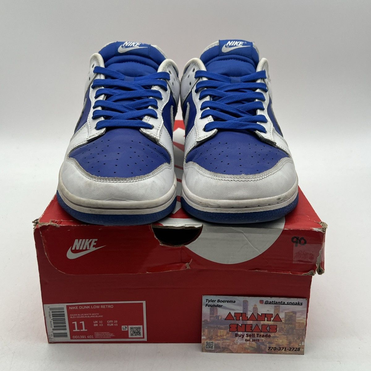Nike Nike dunk low racer blue white Size US 11 / EU 44 - 2 Thumbnail
