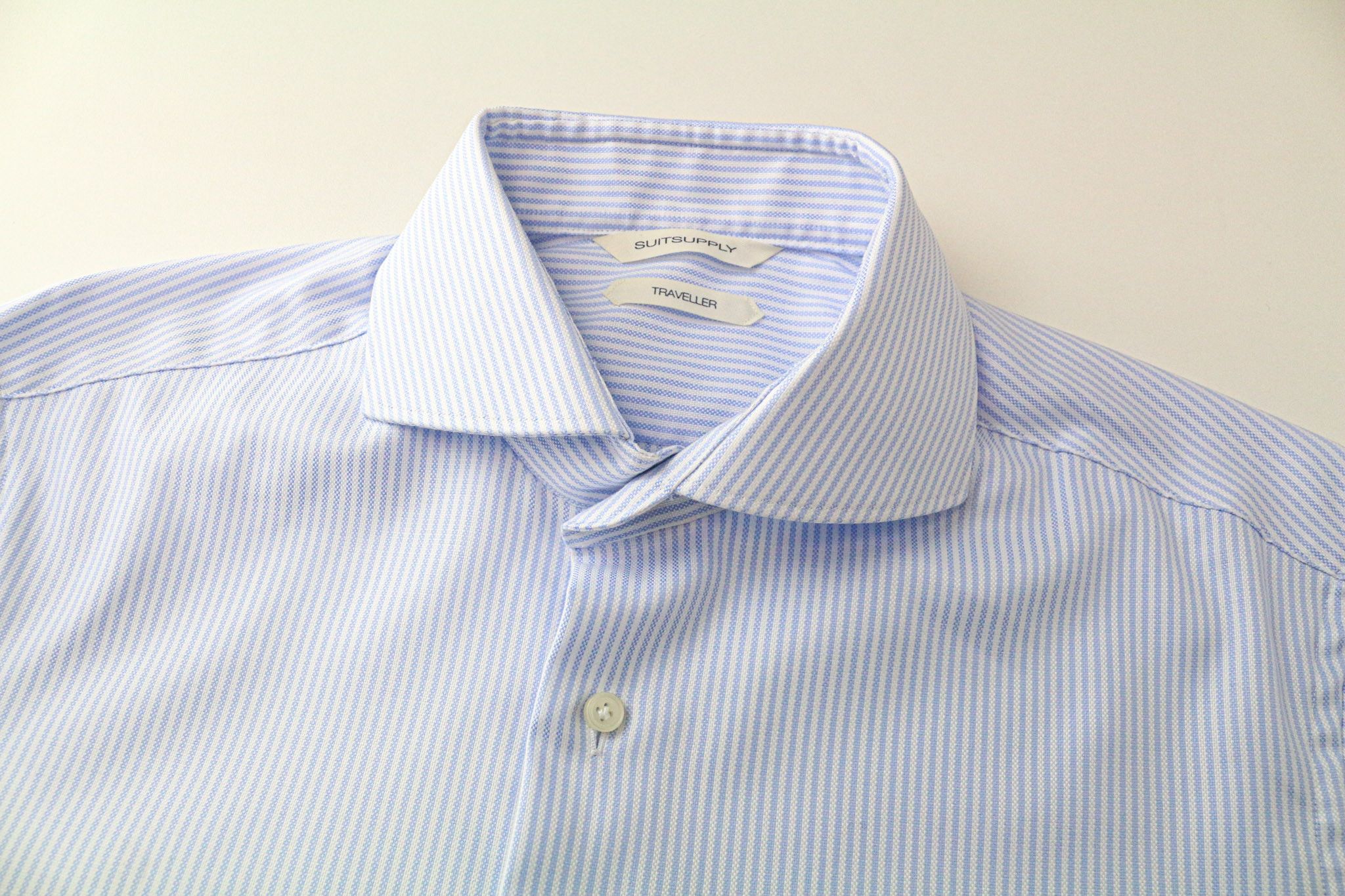 Suitsupply TRAVELLER 39 Extra Slim Blue Cotton Striped Shirt 77022 Size 38R - 3 Thumbnail