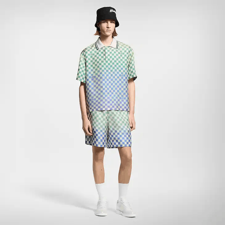 Louis Vuitton Damier Gradient Printed Silk Shorts Size US 34 / EU 50 - 3 Thumbnail