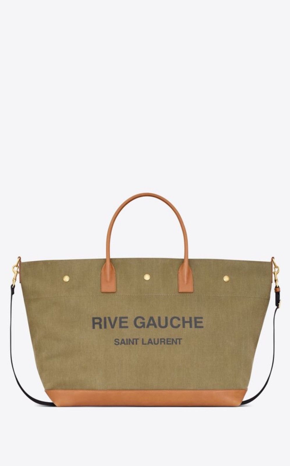 Saint Laurent Paris o1b1hav110824 Size: OS/ Maxi Shopping Bag in Green/Brown Size ONE SIZE - 1 Thumbnail