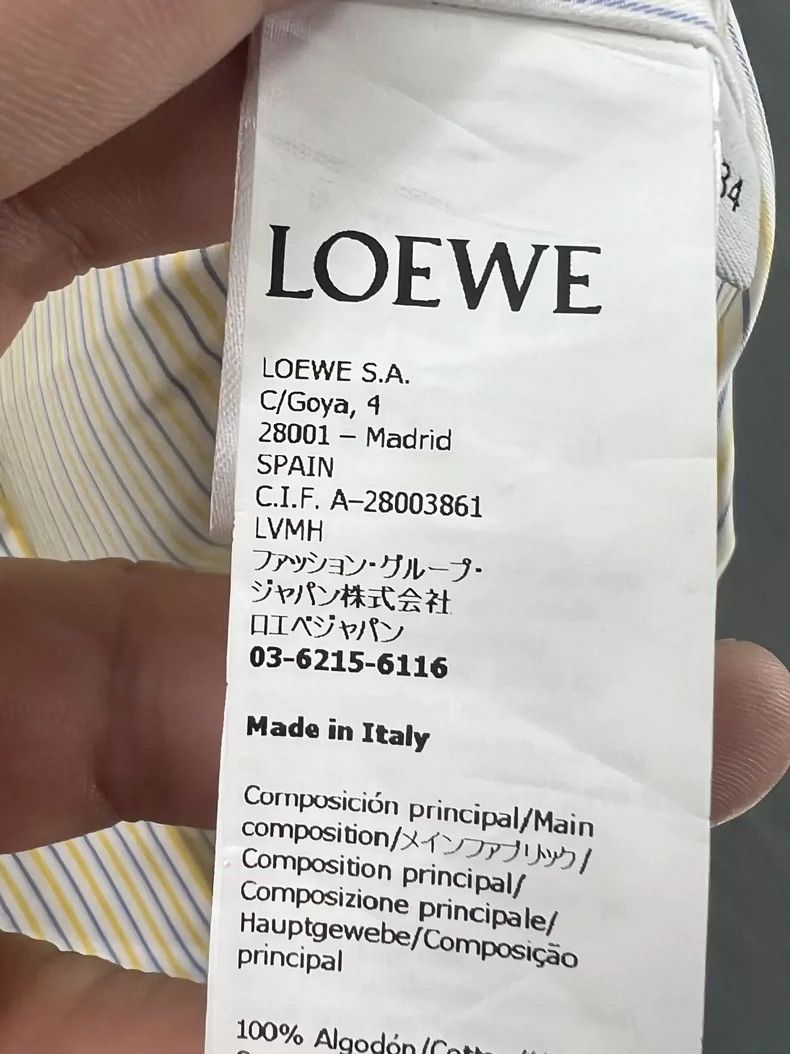 Loewe LOEWE Cotton yellow striped long sleeve embroidered dress Size XXS / US 00 / IT 34 - 6 Thumbnail
