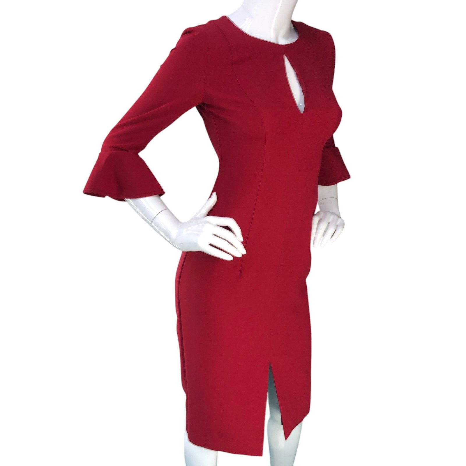 Black Halo Black Halo Eve Size 0 Dress Sheath Key Hole Flare Sleeve Red Size XXS / US 00 / IT 34 - 11 Thumbnail