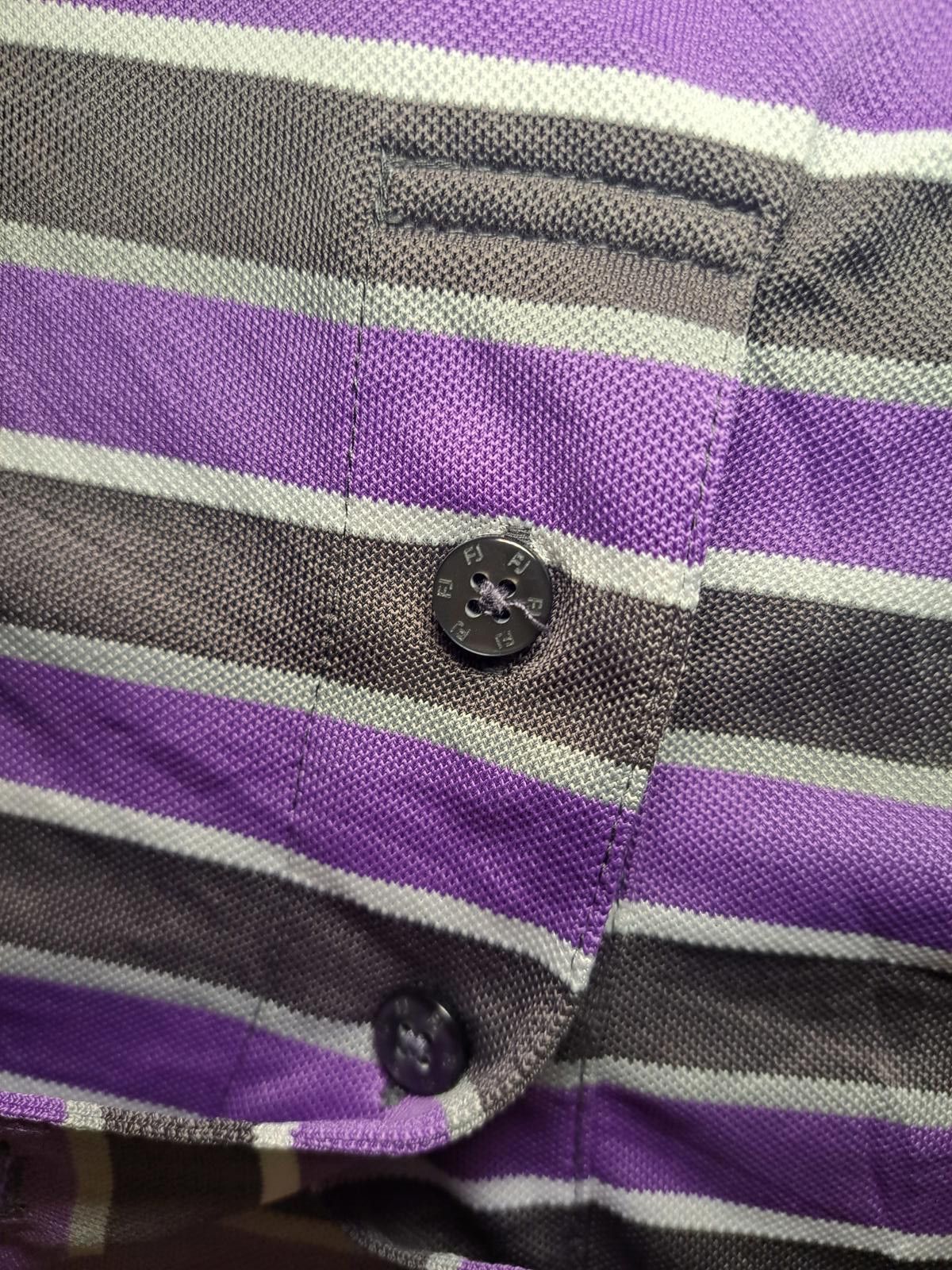 Footjoy FootJoy Golf Polo Shirt Mens Medium Purple Gray Striped Size US M / EU 48-50 / 2 - 4 Thumbnail
