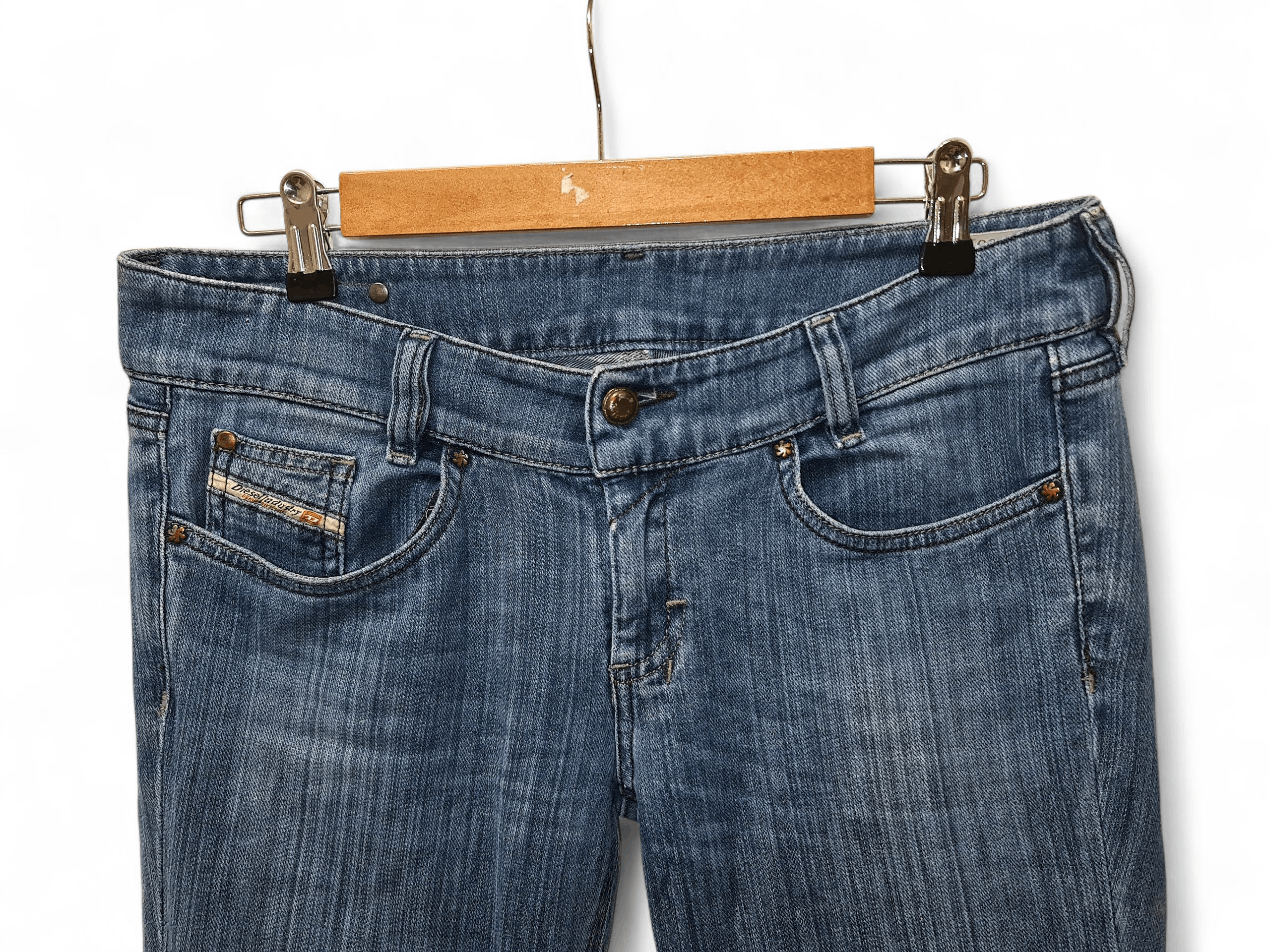 Diesel Vintage Diesel Flared Y2K Low-Rise Bootcut Washed Denim Size 30" / US 8 / IT 44 - 4 Thumbnail