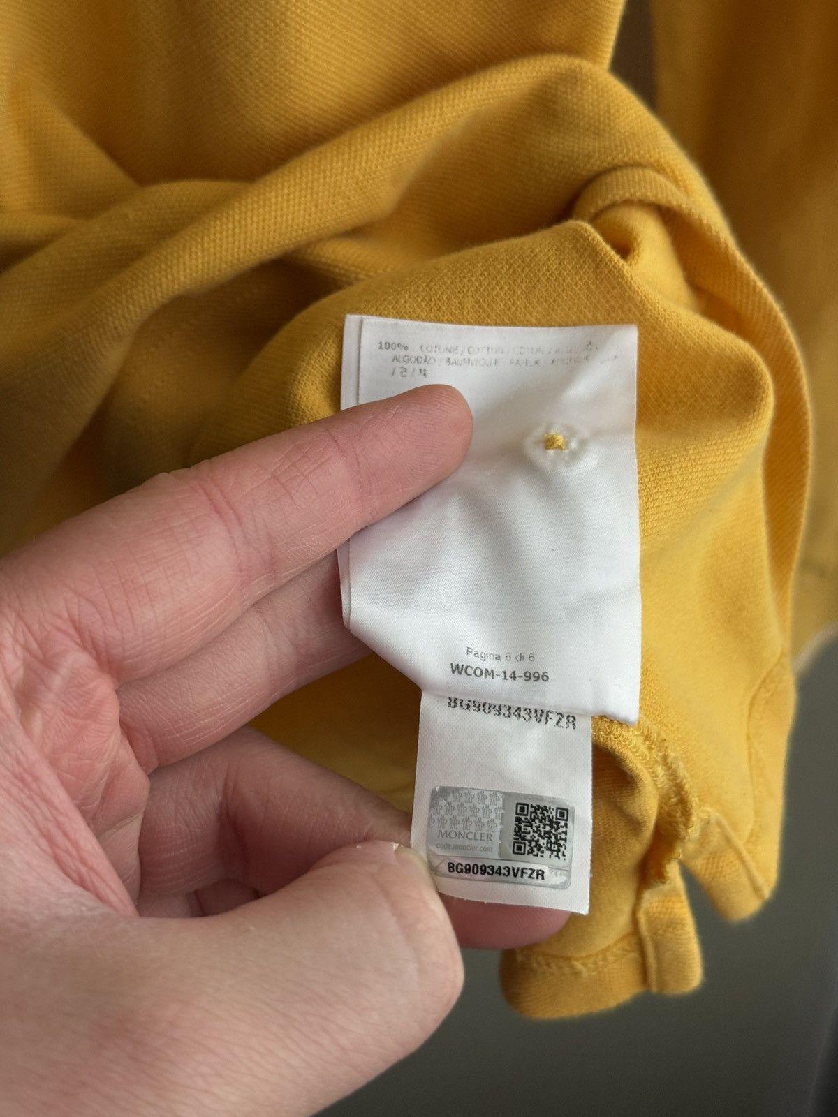 Moncler Moncler Women’s Yellow Polo Long Sleeve T-Shirt Size XS / US 0-2 / IT 36-38 - 7 Thumbnail