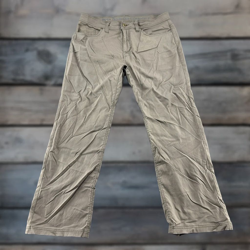 Prana prAna Pants Mens 36x30 Brown Slim Fit Straight Outdoor Hiking Stretch Cotton Denim 5-Pocket Chino Seasonal Men Size US 36 / EU 52 - 1 Thumbnail