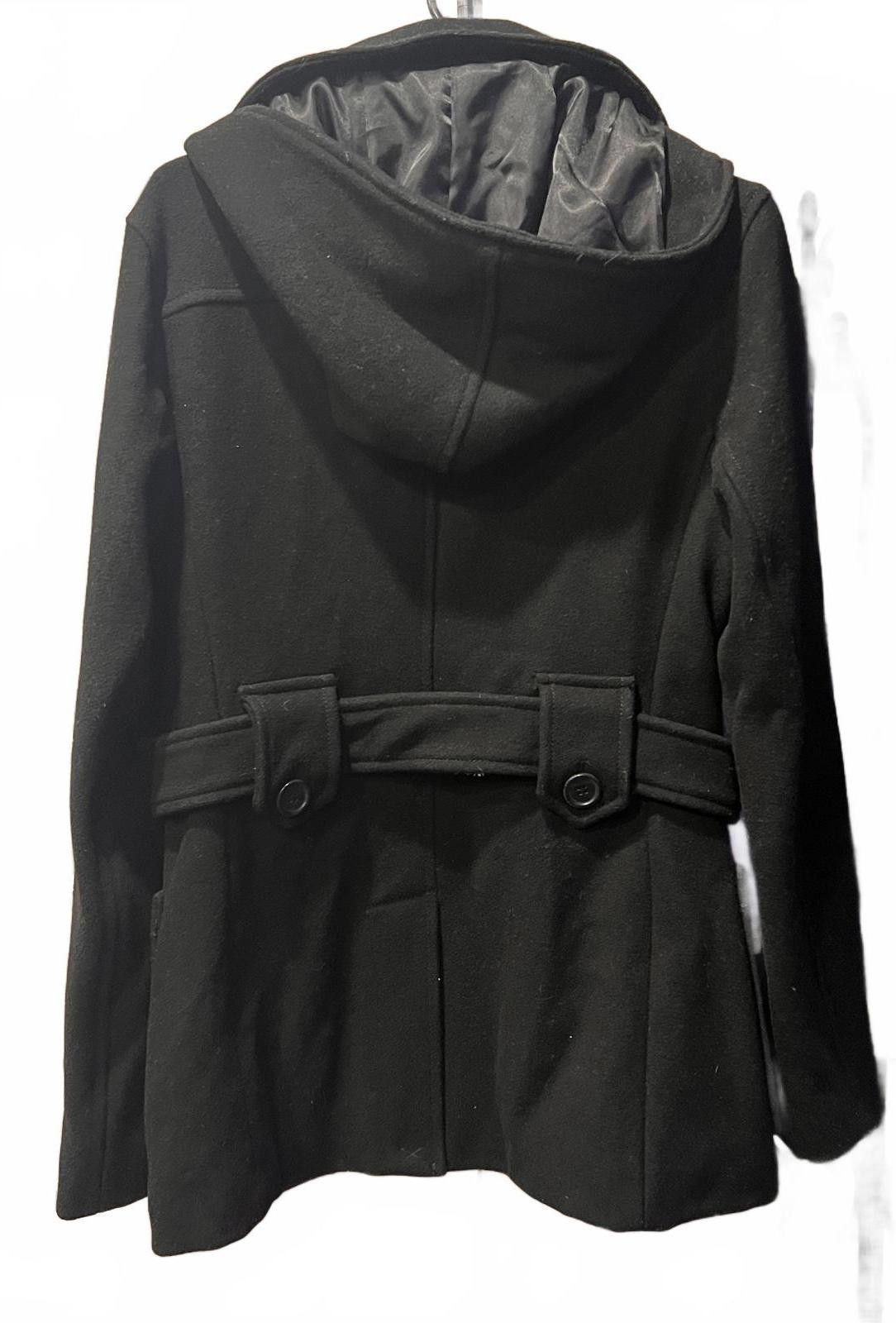 Gap GAP Women's Black Hooded Wool Blend Coat Size M / US 6-8 / IT 42-44 - 2 Thumbnail