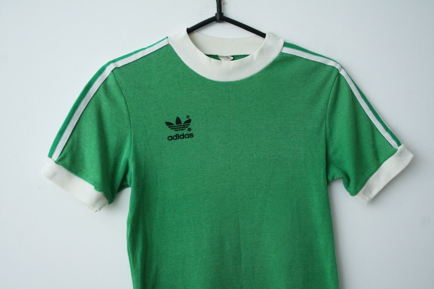 Adidas Vintage Adidas 1960s 1970s Green Top T Shirt Funky Disco Size US S / EU 44-46 / 1 - 3 Thumbnail